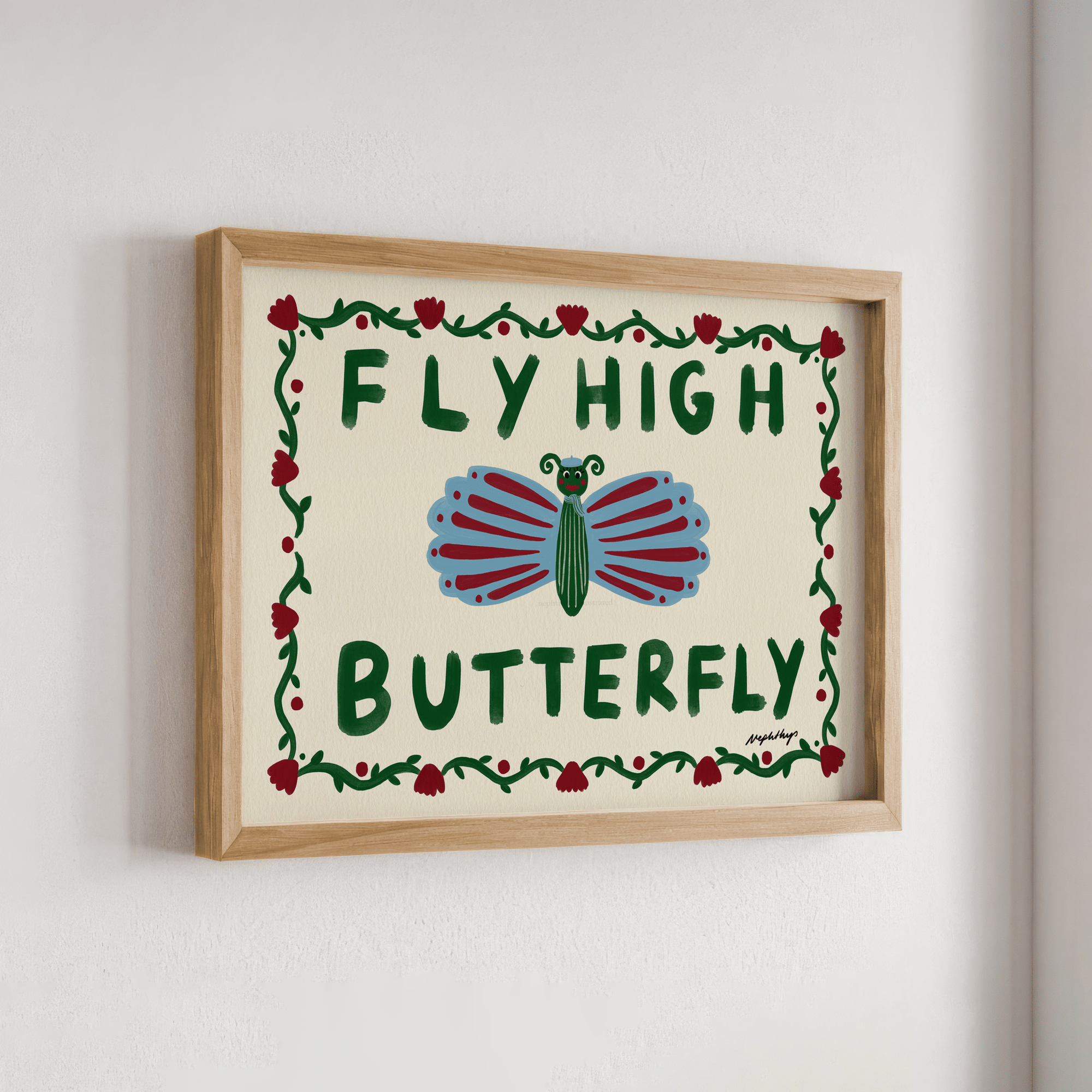 Fly High Butterfly Print - Print Nephtys Illustrated Modern Love Store Glasgow