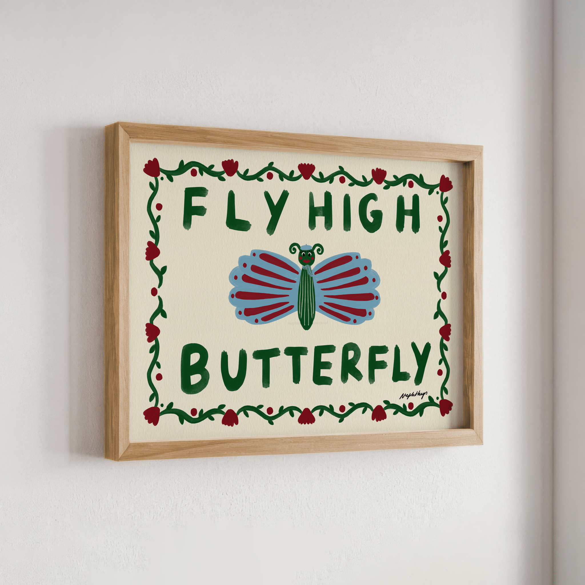 Fly High Butterfly Print - Print Nephtys Illustrated Modern Love Store Glasgow