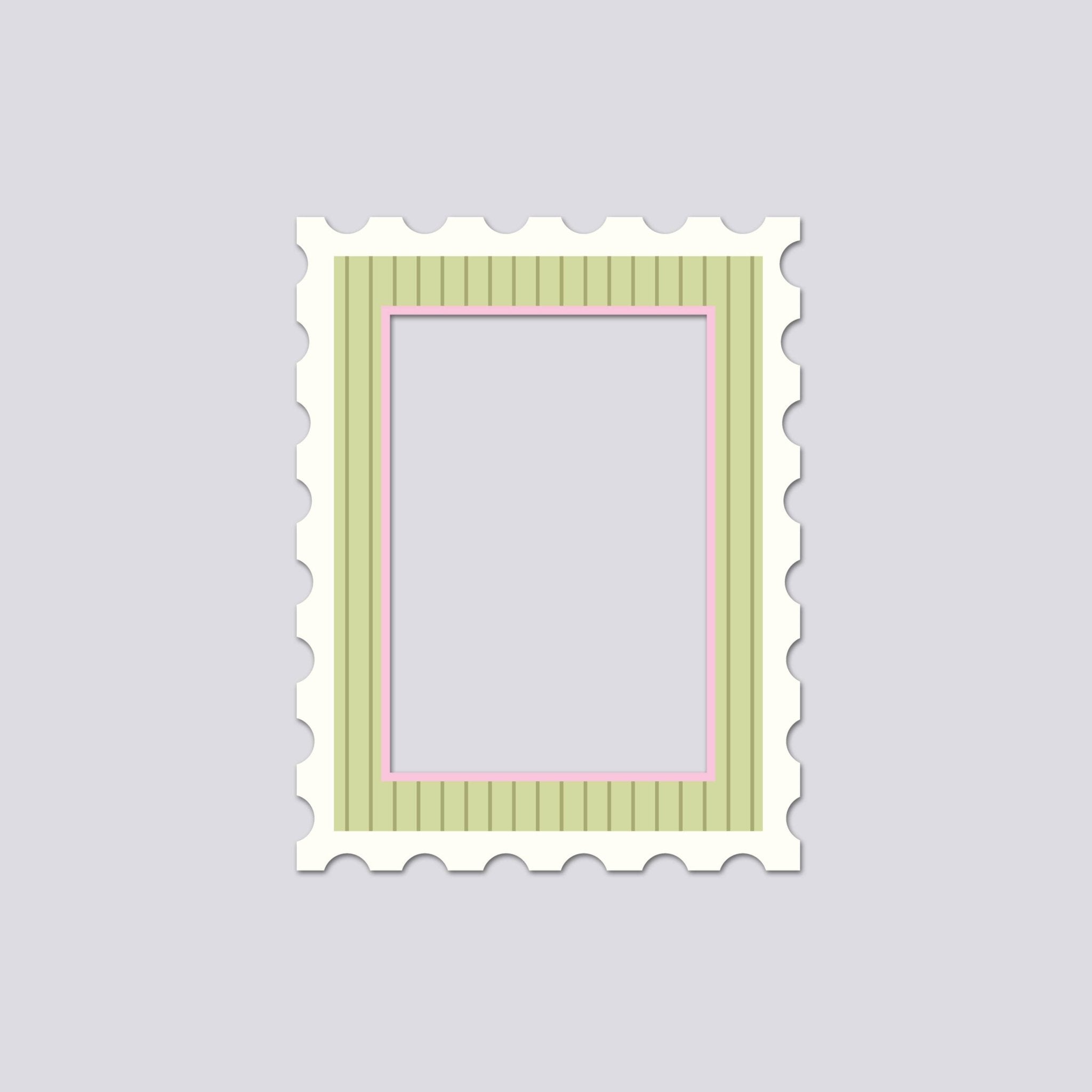 Greetings Small Green Stripe and Pink Magnetic Frame homeware  frame
