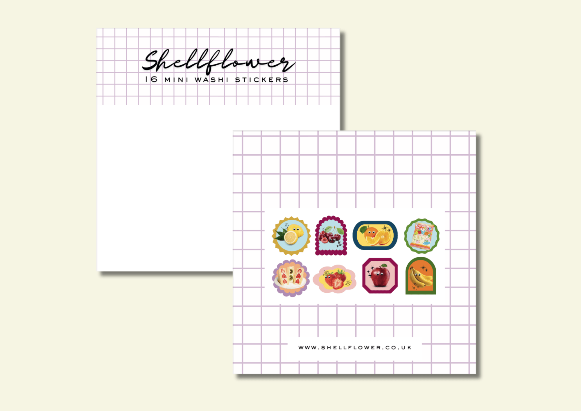 Fruits Washi Flake Stickers - Shellflower Modern Love Store Glasgow