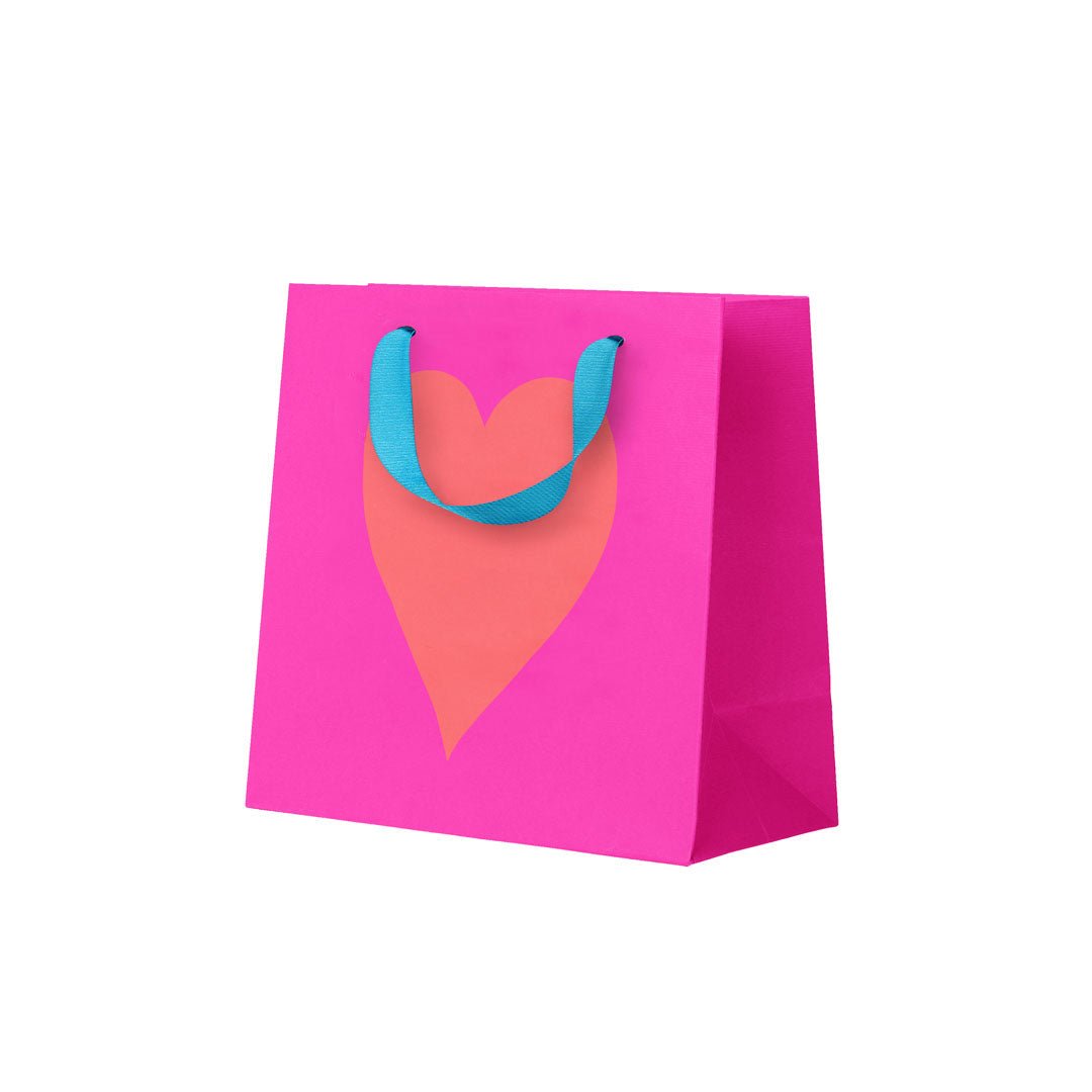 Neon Heart Small Gift Bag - gift bag Ohh Deer UK + EU Modern Love Store Glasgow