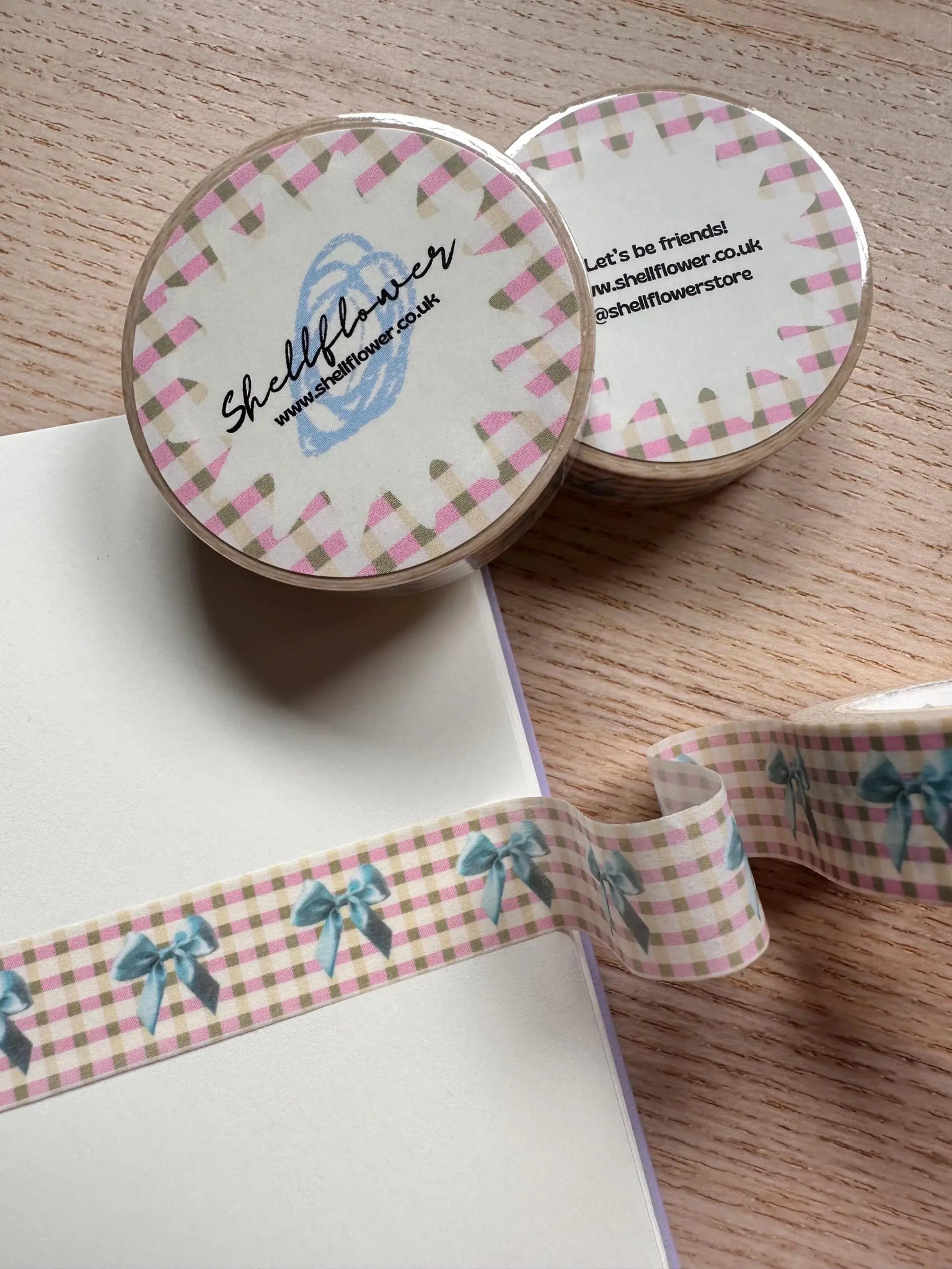 Gingham Bows Washi Tape - Shellflower Modern Love Store Glasgow