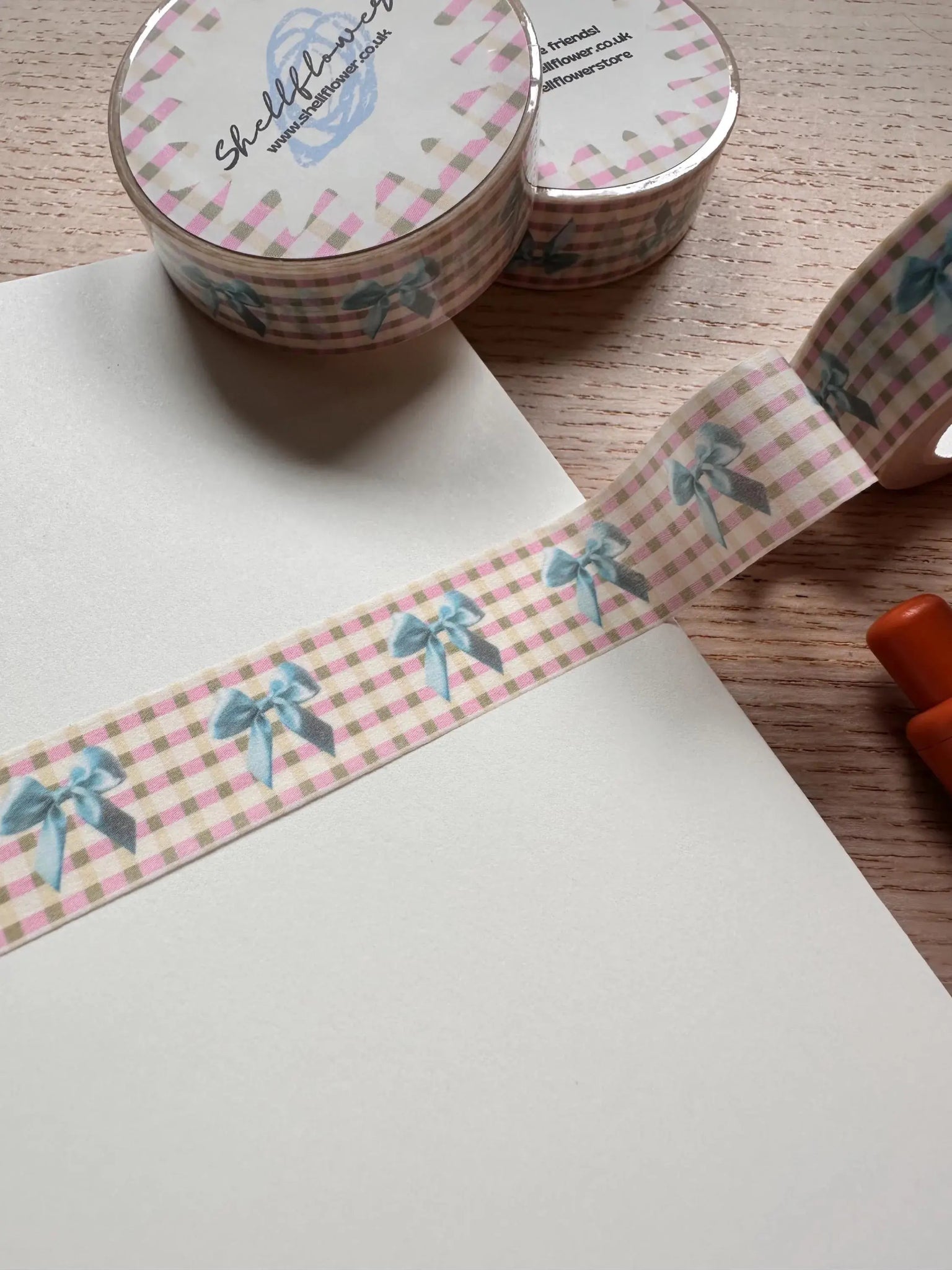 Gingham Bows Washi Tape - Shellflower Modern Love Store Glasgow
