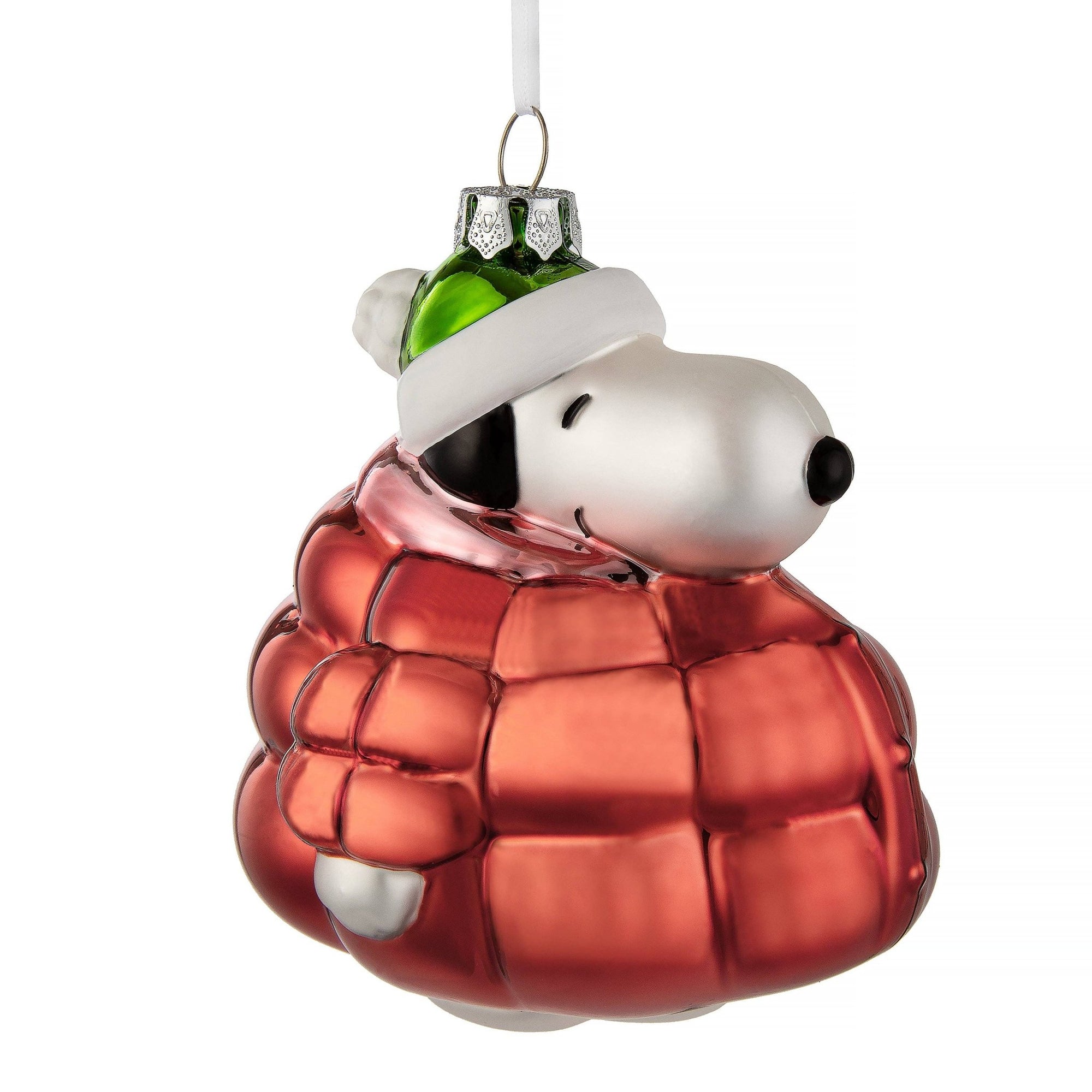 Glass Ornament - Peanuts™ Snoopy In Red Puffer Jacket - Hallmark Modern Love Store Glasgow