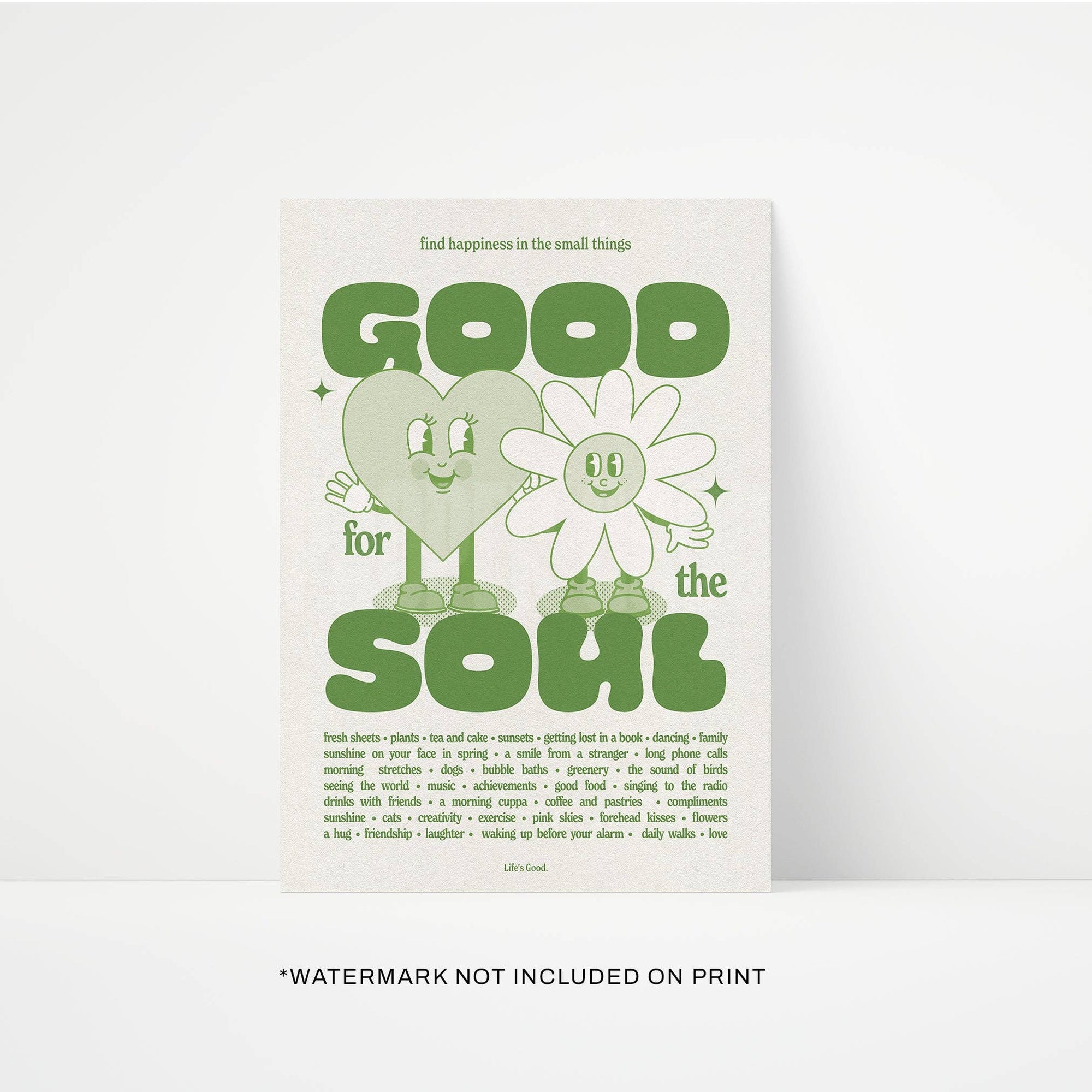 Good For The Soul Print: Green - Proper Good Modern Love Store Glasgow