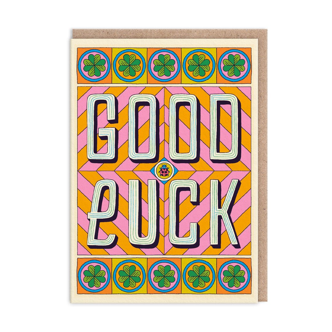 Good Luck Clover Card - Card Ohh Deer UK + EU Modern Love Store Glasgow