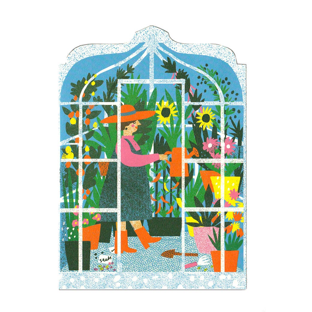 Greenhouse Die Cut Card - The Printed Peanut Modern Love Store Glasgow