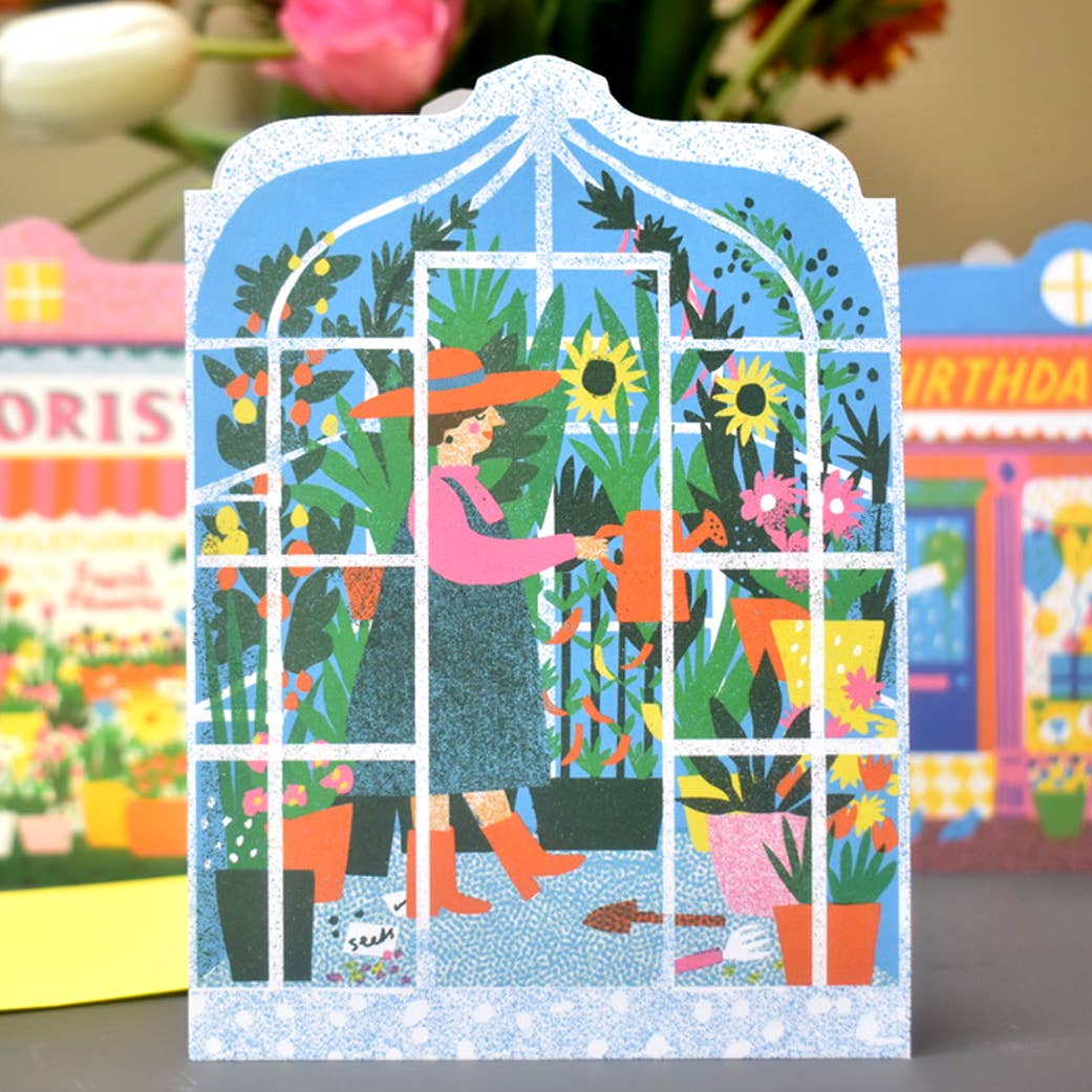Greenhouse Die Cut Card - The Printed Peanut Modern Love Store Glasgow