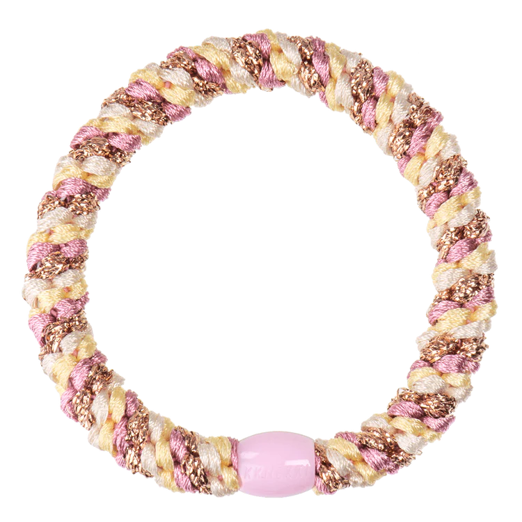 KKNEKKI Pink and Yellow Stripe Hair Bobble - hair clip kknekki Modern Love Store