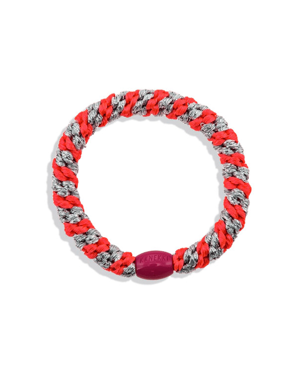 KKNEKKI Pink Neon Silver Glitter Stripe Hair Bobble - hair clip kknekki Modern Love Store