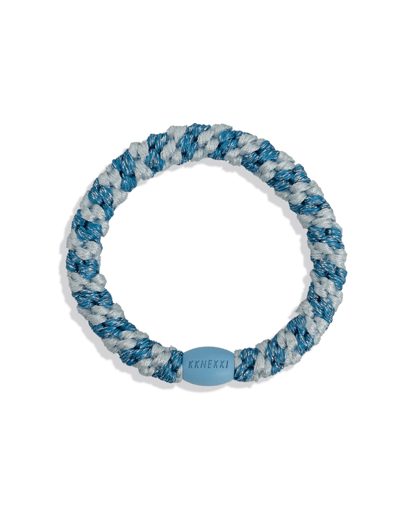 KKNEKKI Stripe Baby Blue Glitter Hair Bobble - hair clip kknekki Modern Love Store
