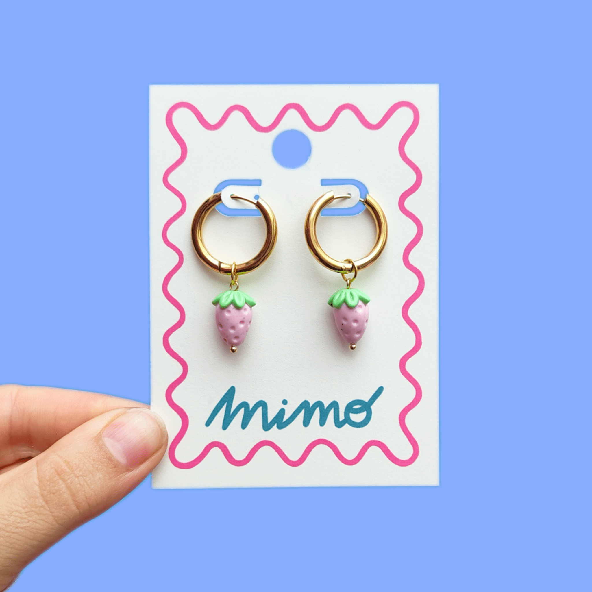 Handmade Strawberry Hoop Red Strawberry on Gold - Mimo Modern Love Store Glasgow