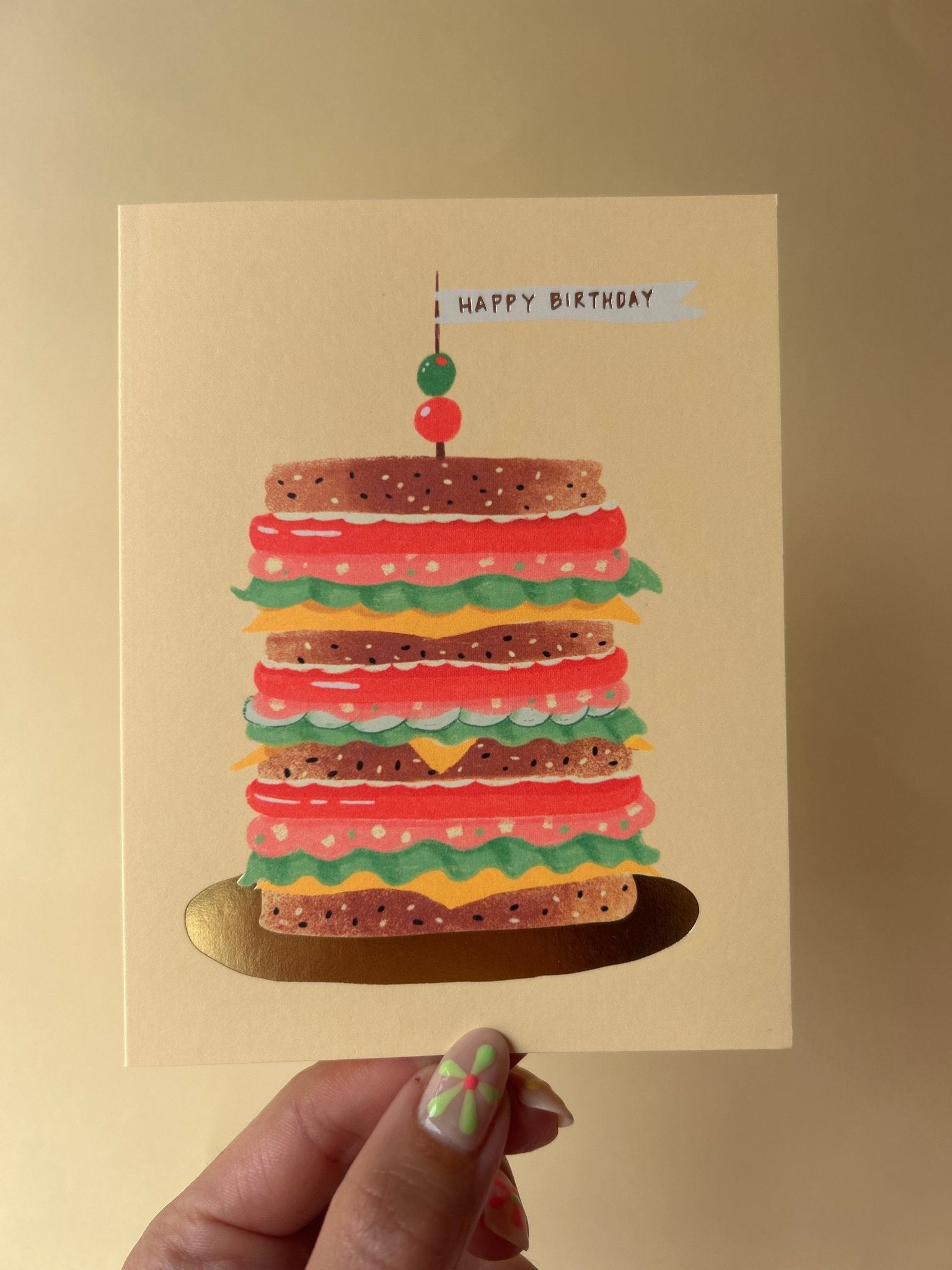 Happy Birthday Burger - Birthday card 1973 Modern Love Store Glasgow