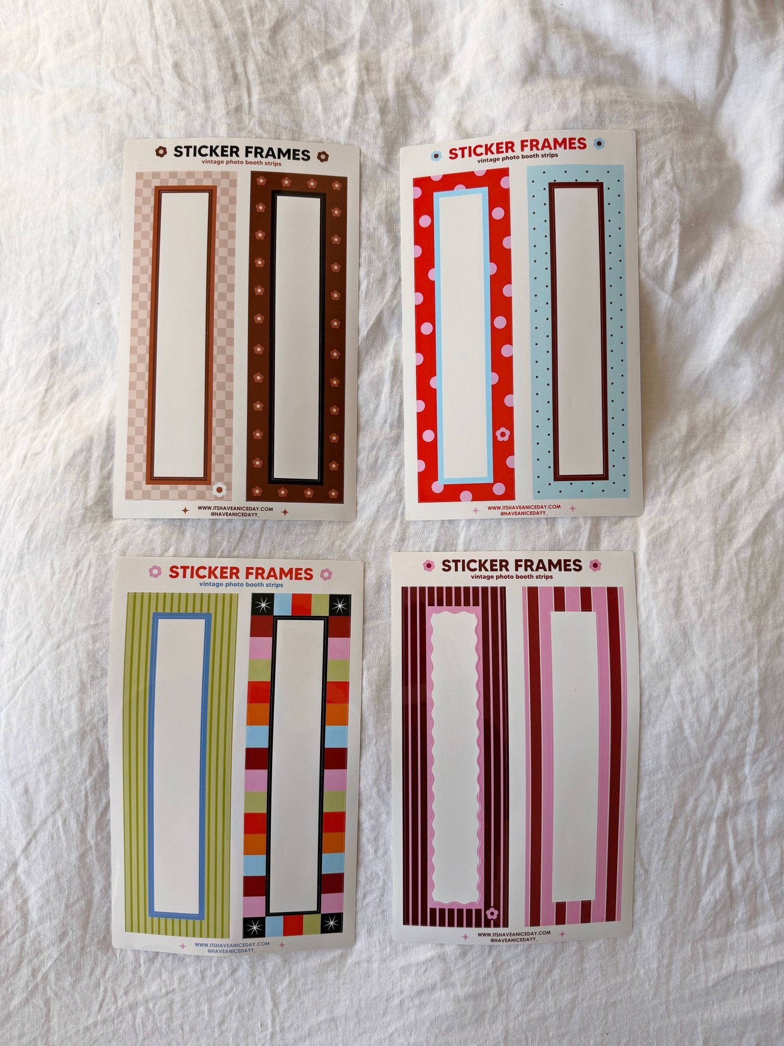 Vintage Photobooth Sticker Frame - Pink Stripe journal 