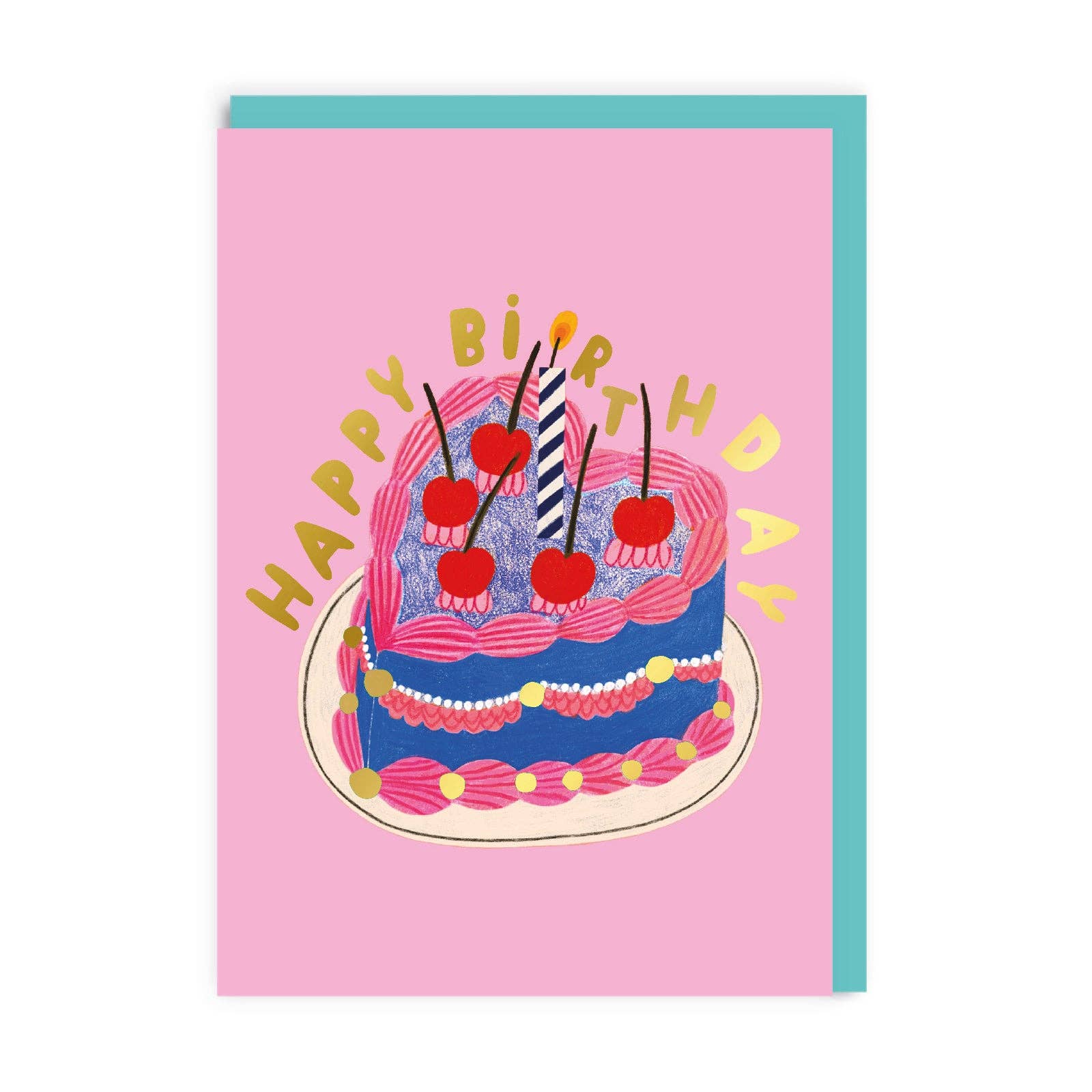 Heart Cake Greeting Card - Ohh Deer UK + EU Modern Love Store Glasgow