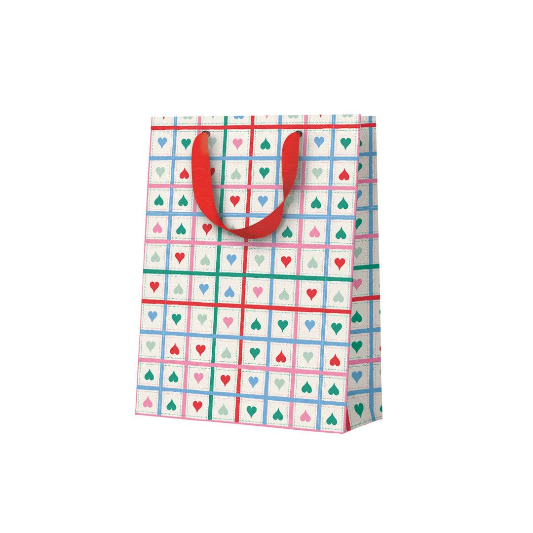 Heart Grid Small Gift Bag - Ohh Deer UK + EU Modern Love Store Glasgow