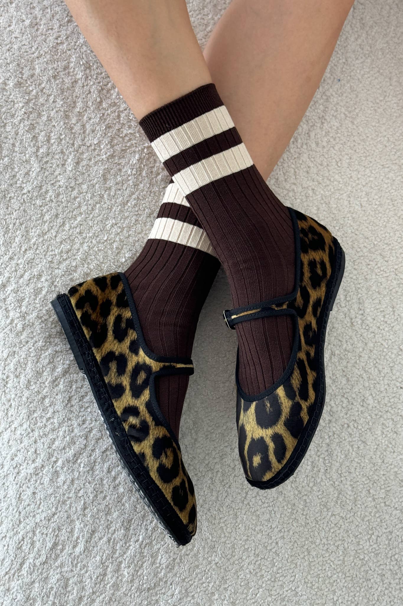 Her Socks - Varsity: Espresso - Le Bon Shoppe Modern Love Store Glasgow