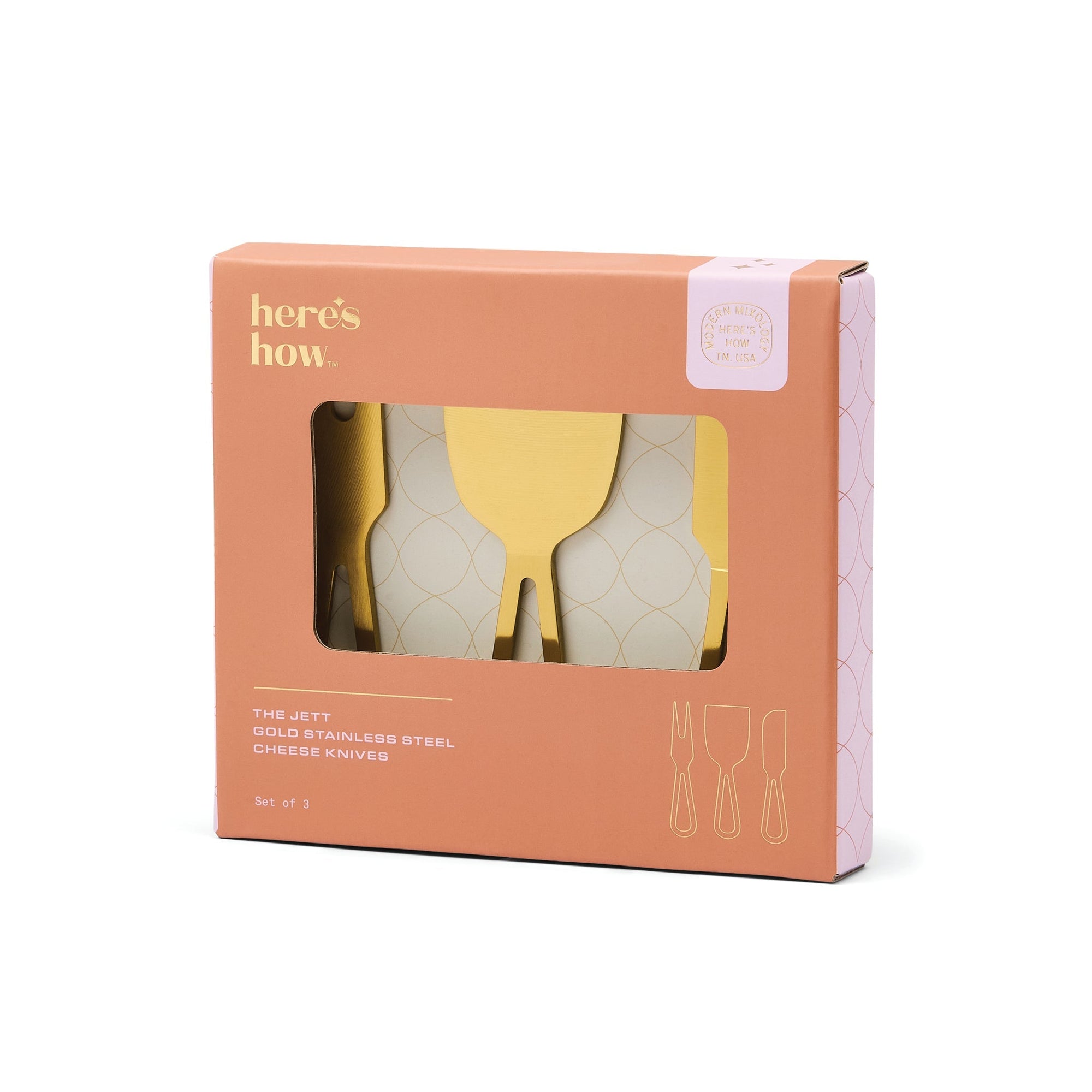 The Jett - Gold Stainless Steel Cheese Knives homeware 