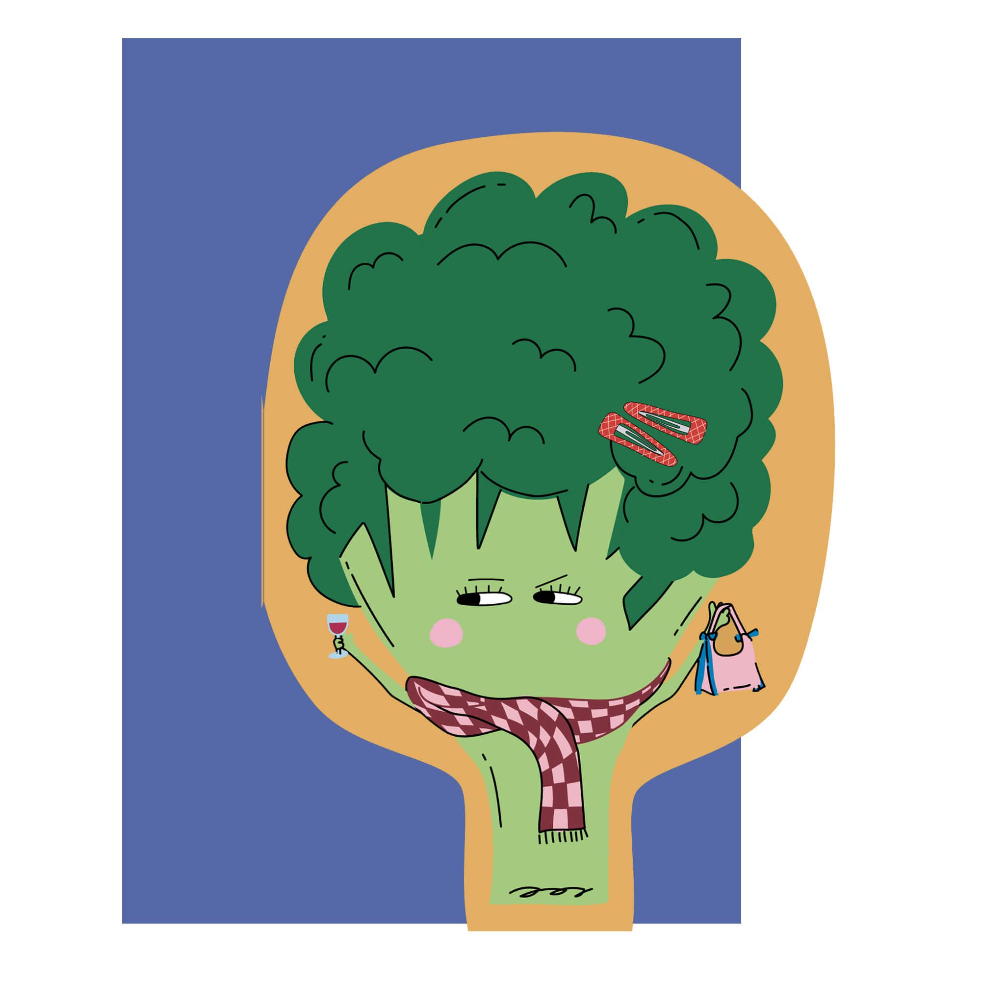 Hey Broccoli ! Die cut everyday greeting card | funny card - Eat the Moon | Greeting cards and stationery Modern Love Store Glasgow