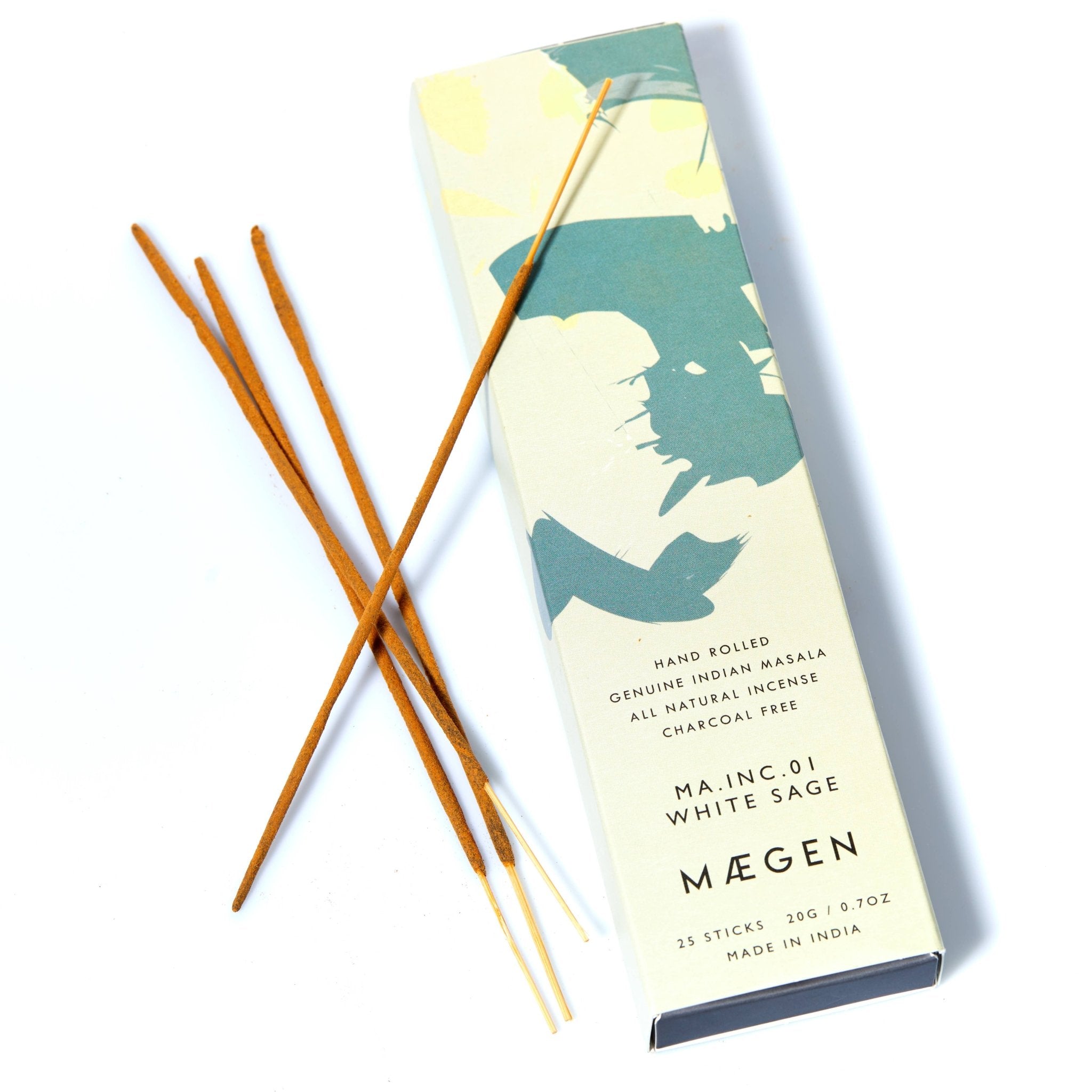 Incense Sticks - White Sage Genuine Indian Masala - MÆGEN Modern Love Store Glasgow