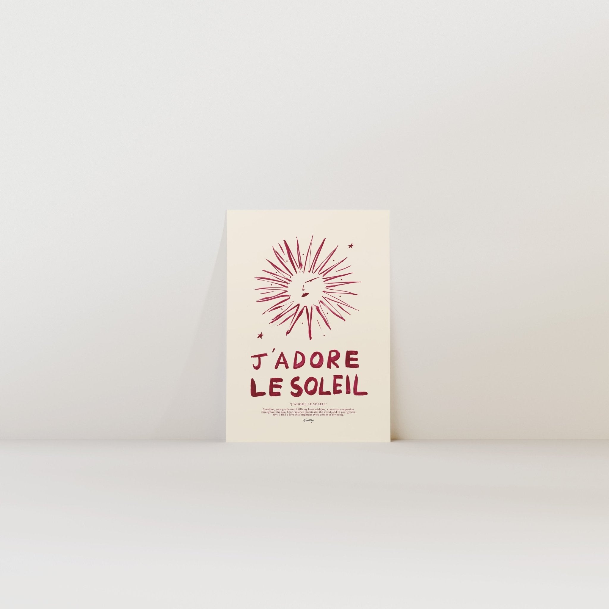 J'adore Le Soleil Print - Print Nephtys Illustrated Modern Love Store Glasgow