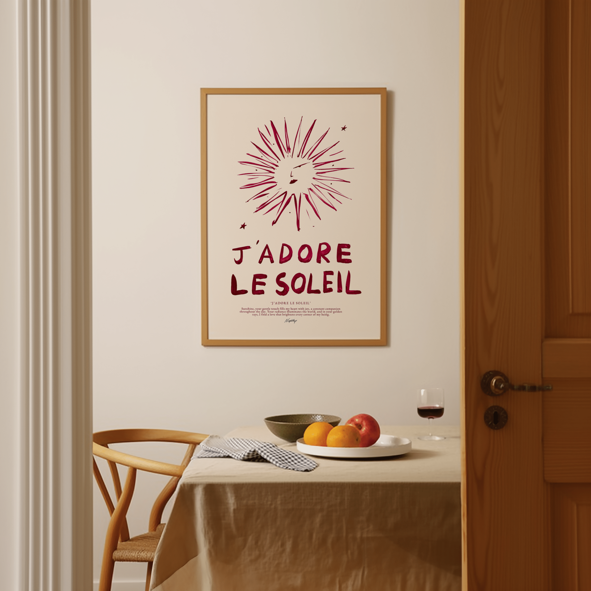 J'adore Le Soleil Print - Print Nephtys Illustrated Modern Love Store Glasgow