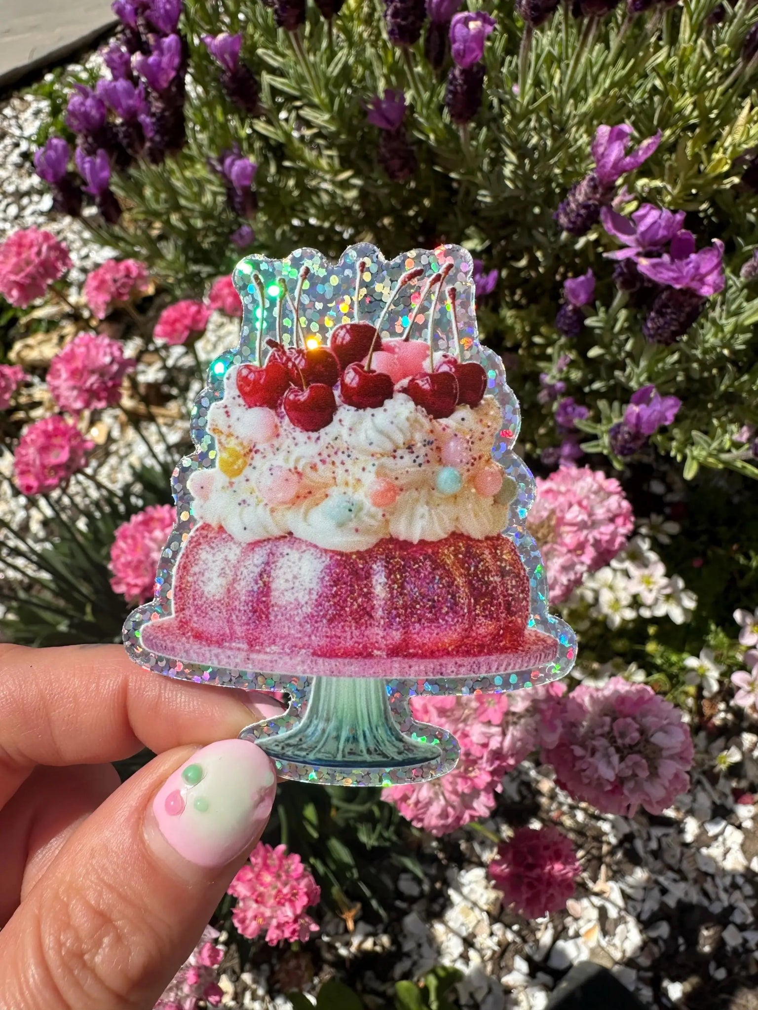 Jelly Vinyl Glitter Sticker - Shellflower Modern Love Store Glasgow