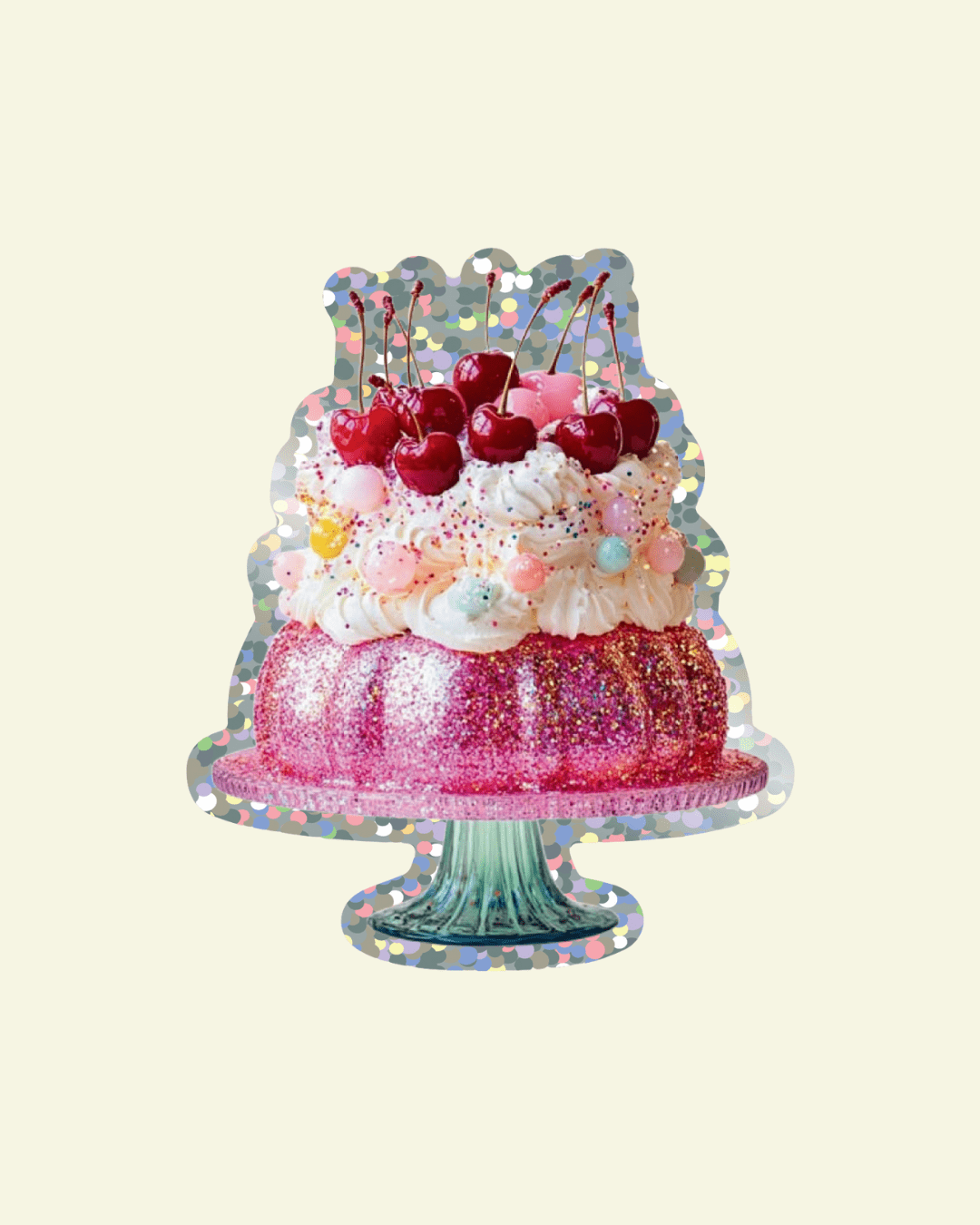 Jelly Vinyl Glitter Sticker - Shellflower Modern Love Store Glasgow