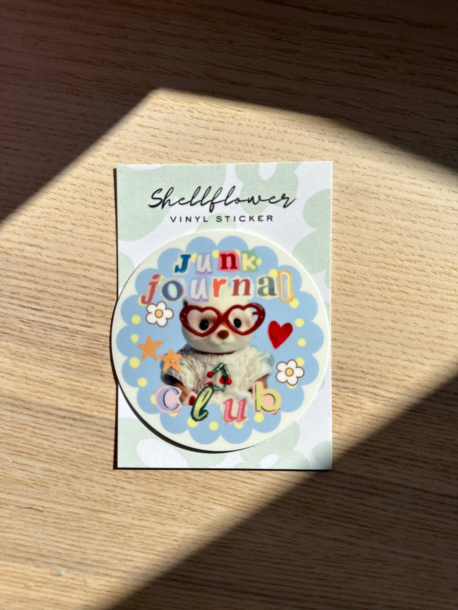Junk Journal Club Vinyl Sticker - Shellflower Modern Love Store Glasgow