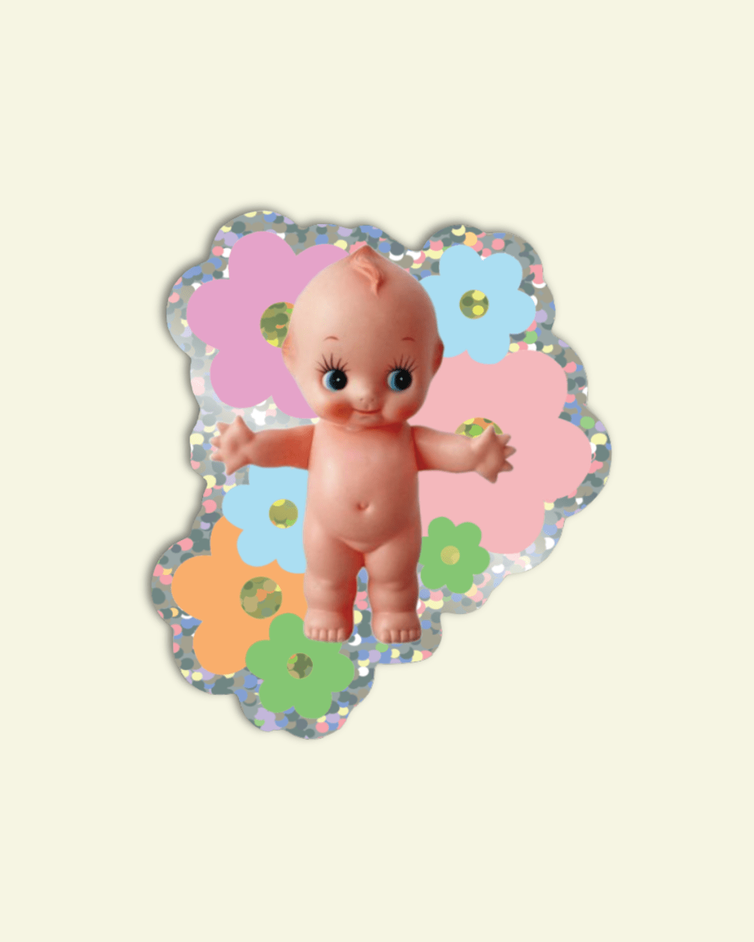 Kewpie Baby Vinyl Glitter Sticker - Shellflower Modern Love Store Glasgow