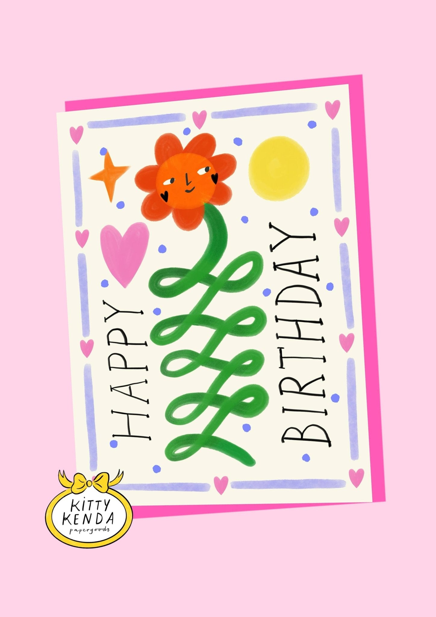 Flower Birthday Greeting Card  - Kitty Kenda Papergoods Modern Love Store Glasgow