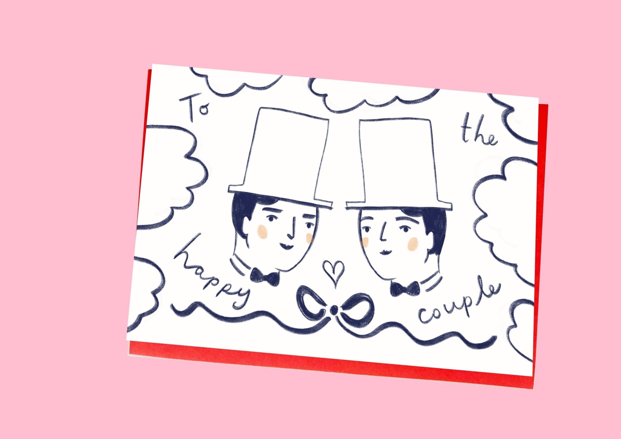 Mr & Mr Happy Couple Card  - Kitty Kenda Papergoods Modern Love Store Glasgow