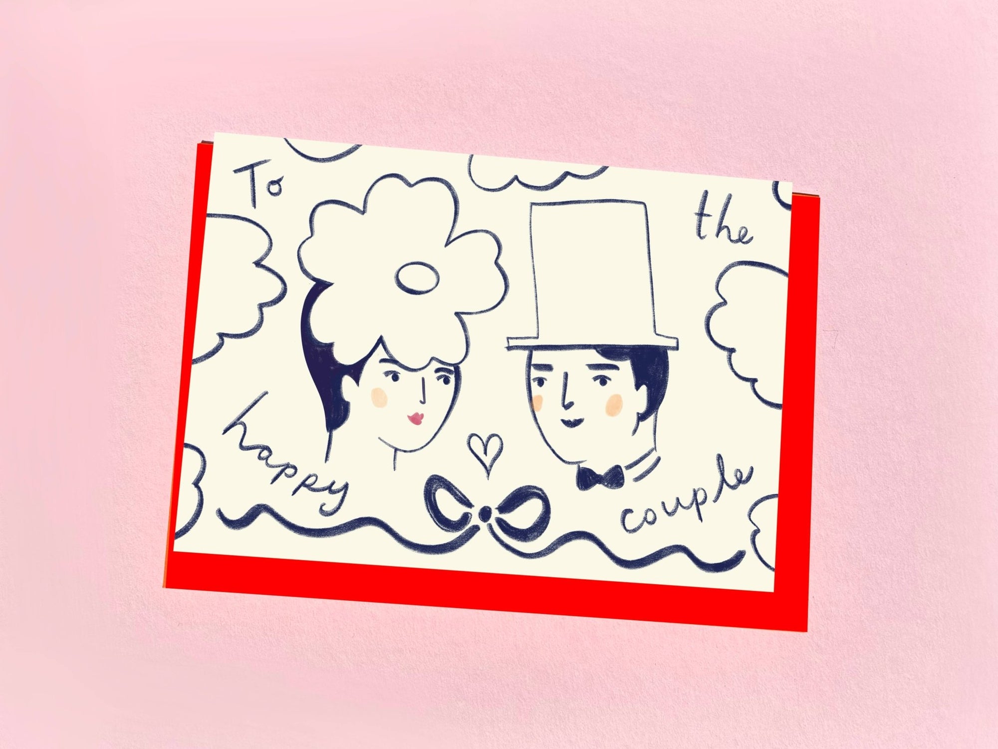 Mr & Mrs Happy Couple Greeting Card  - Kitty Kenda Papergoods Modern Love Store Glasgow