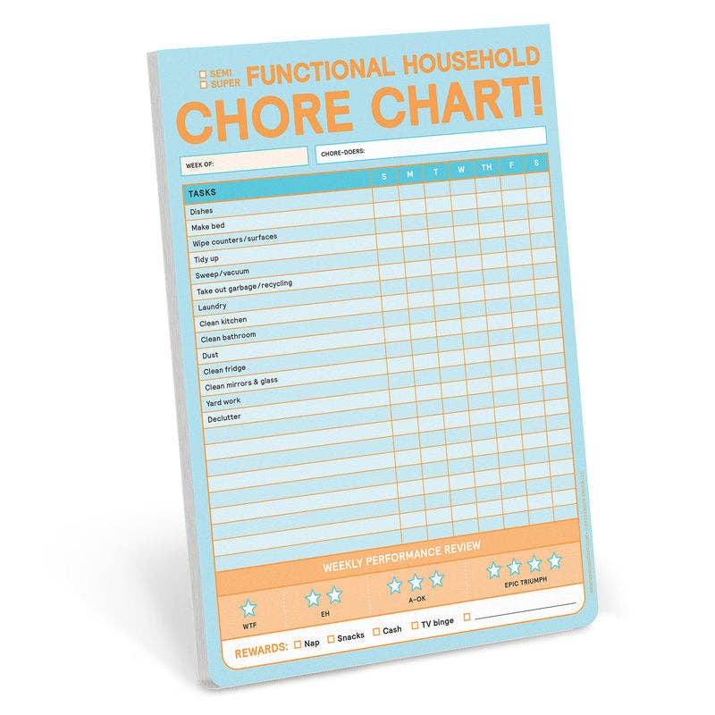 Knock Knock Chore Chart Big & Sticky Notepads - Knock Knock UK Modern Love Store Glasgow