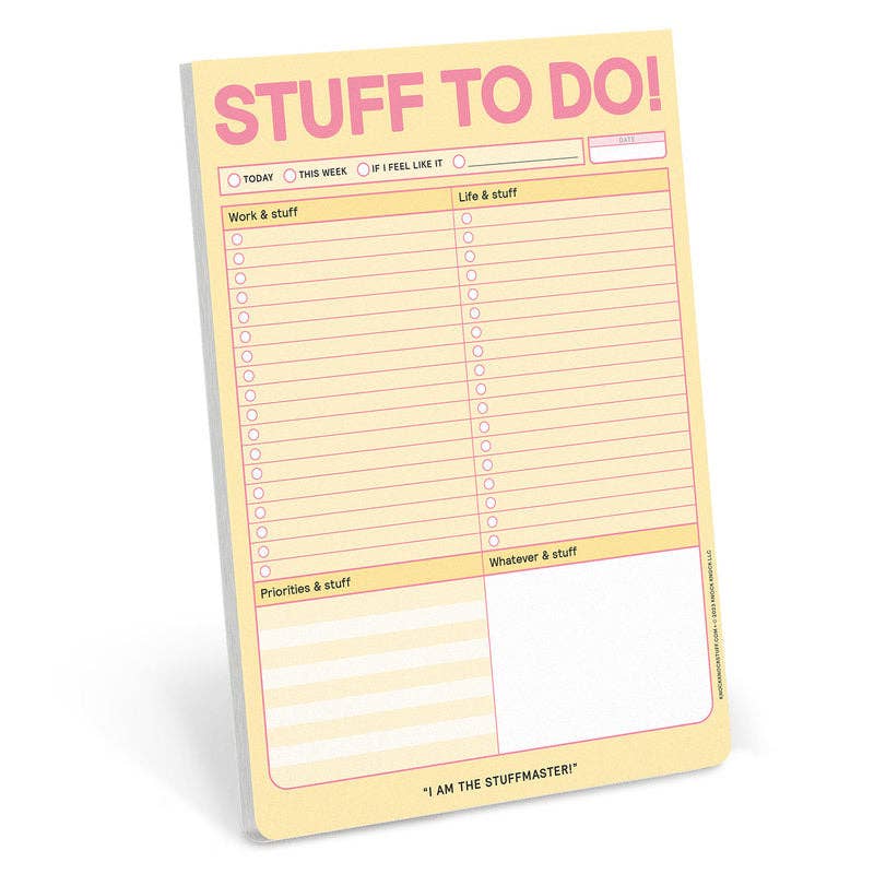 Knock Knock Stuff To Do Big & Sticky Notepads - Knock Knock UK Modern Love Store Glasgow