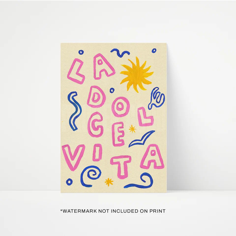 La Dolce Vita Print - Proper Good Modern Love Store Glasgow
