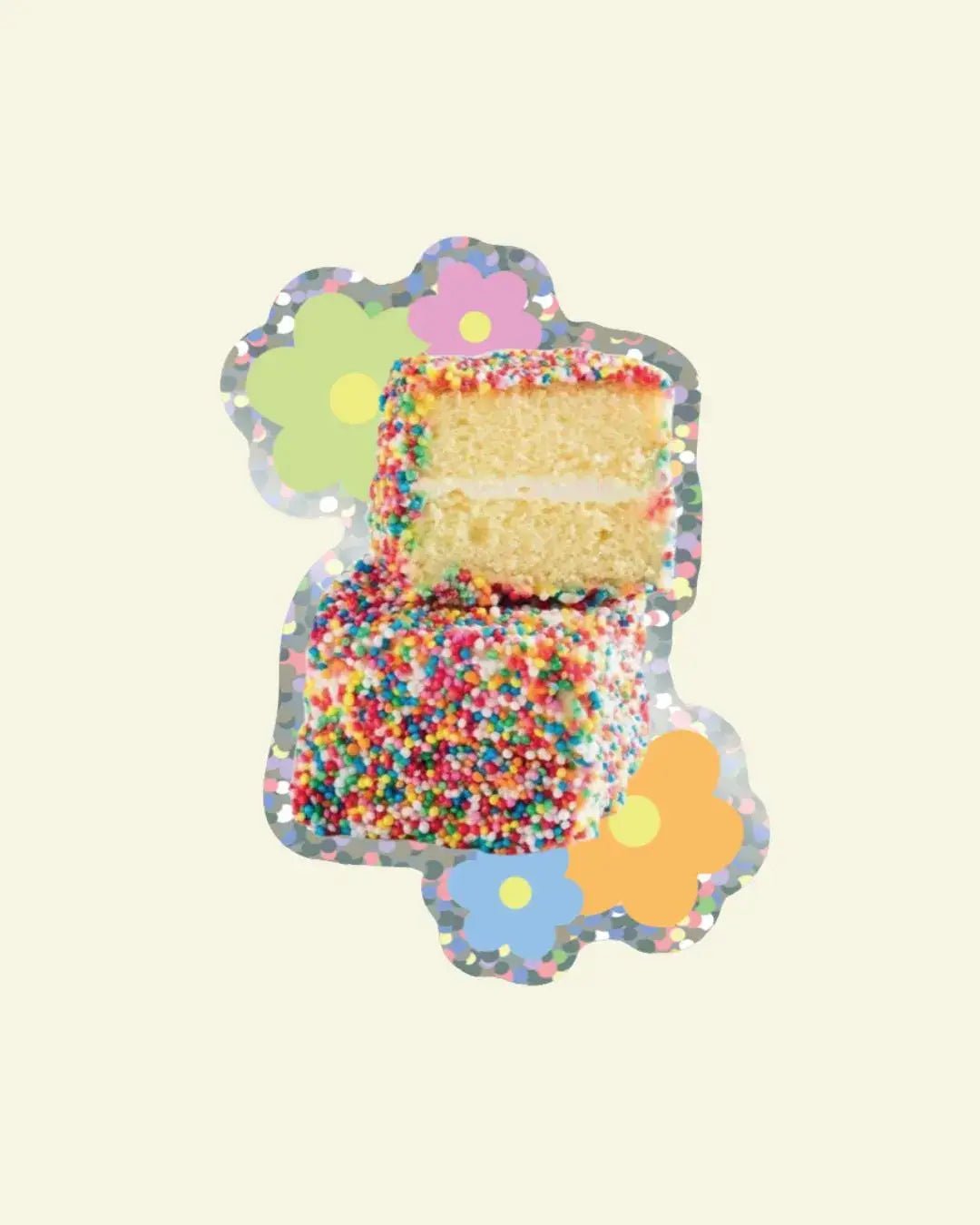 Lammington Glitter Vinyl Sticker - Shellflower Modern Love Store Glasgow