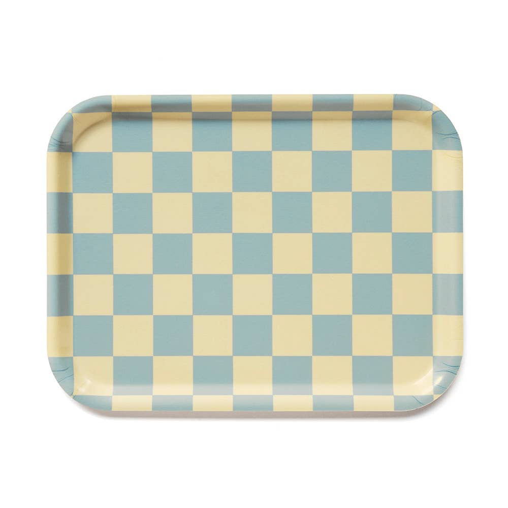 Lemon & Seafoam Rectangular Serving Tray - 27x20 cm - BLU KAT Modern Love Store Glasgow