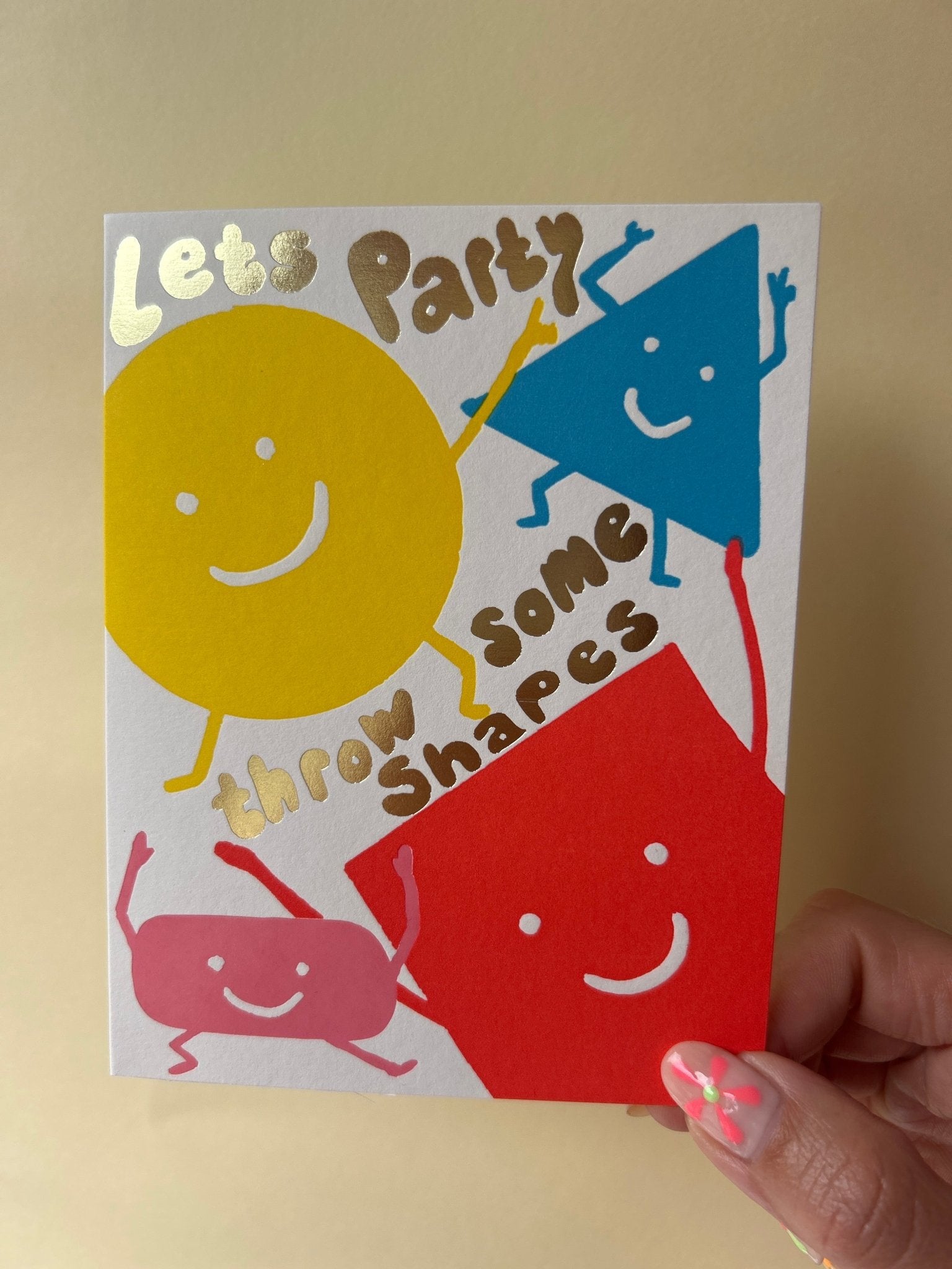 Lets Throw Some Shapes - Birthday card 1973 Modern Love Store Glasgow