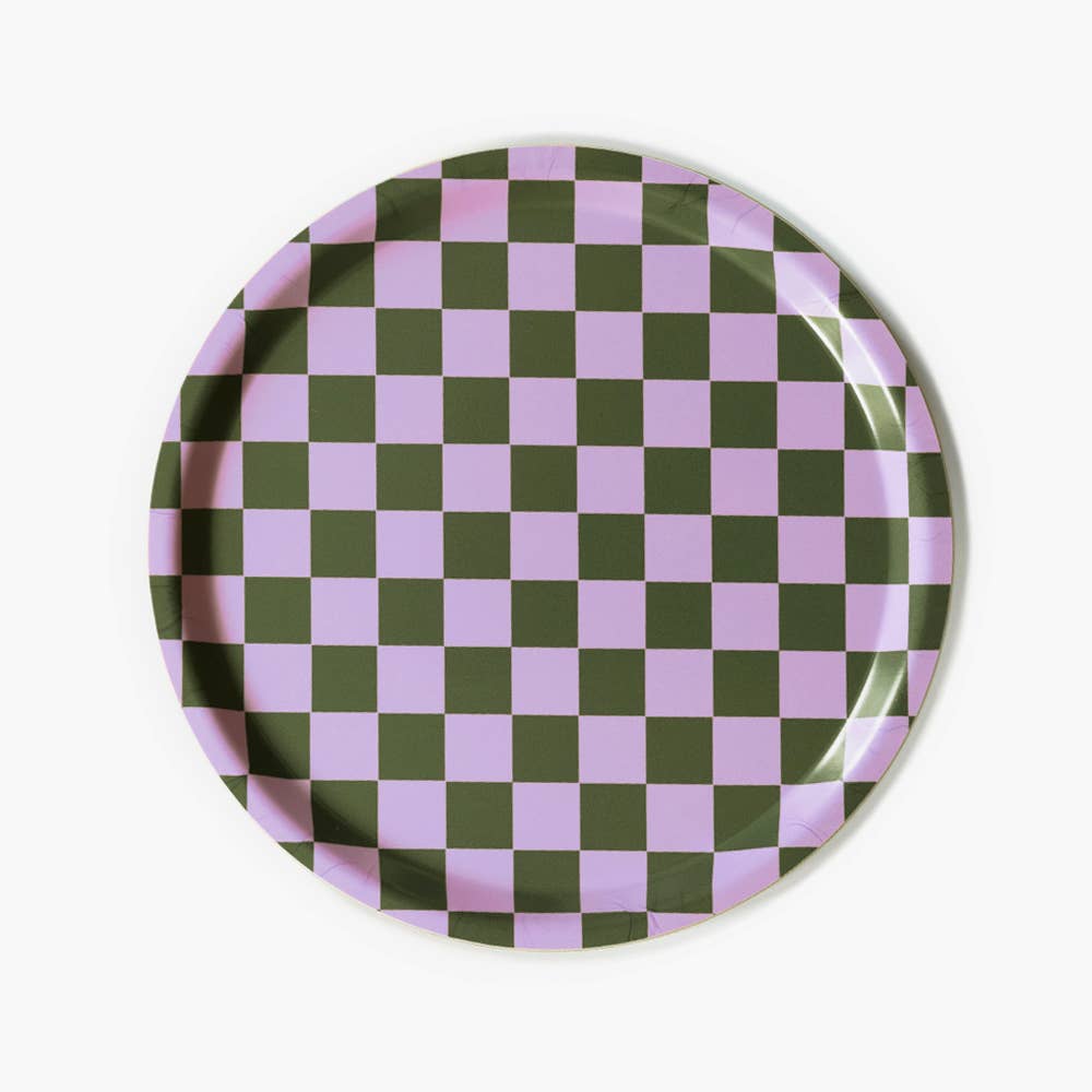 Lilac & Olive Round Serving Tray - 31 cm - BLU KAT Modern Love Store Glasgow