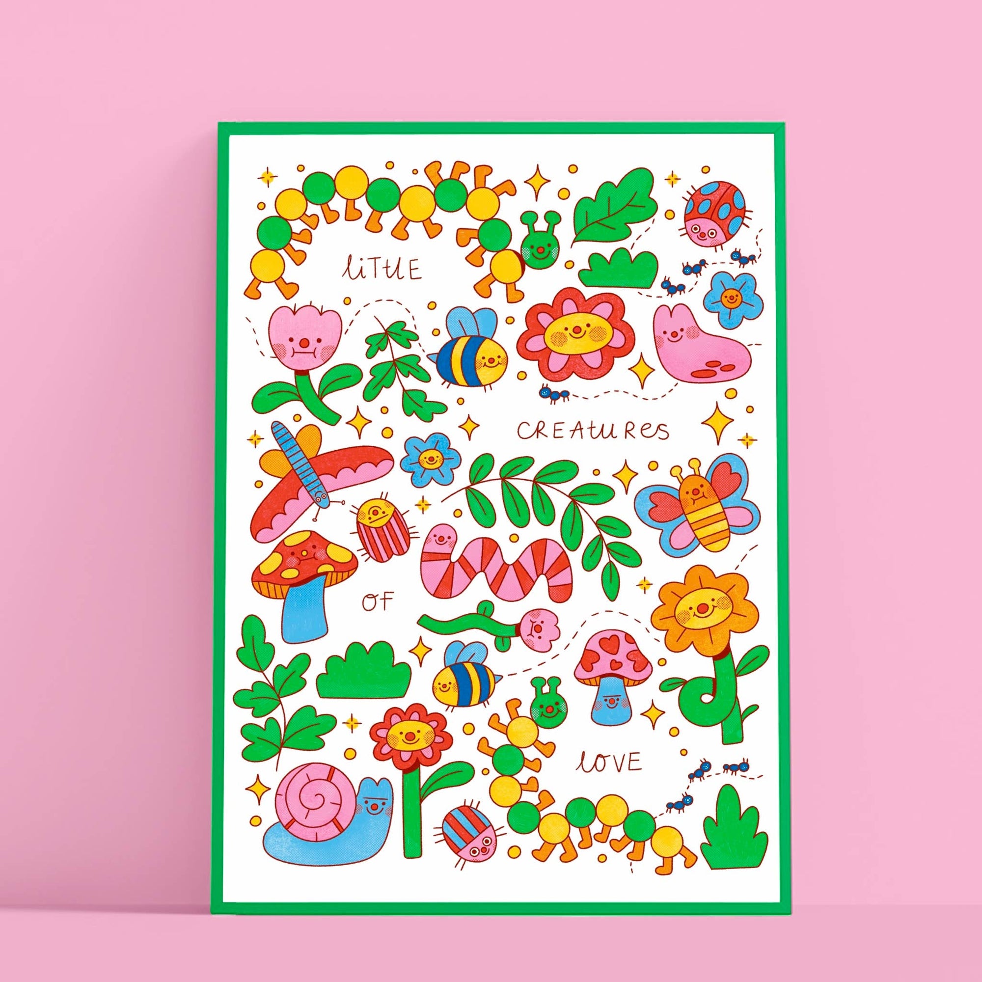Little Creature Bugs A3 Print  - Iris Otto Illustration Modern Love Store Glasgow