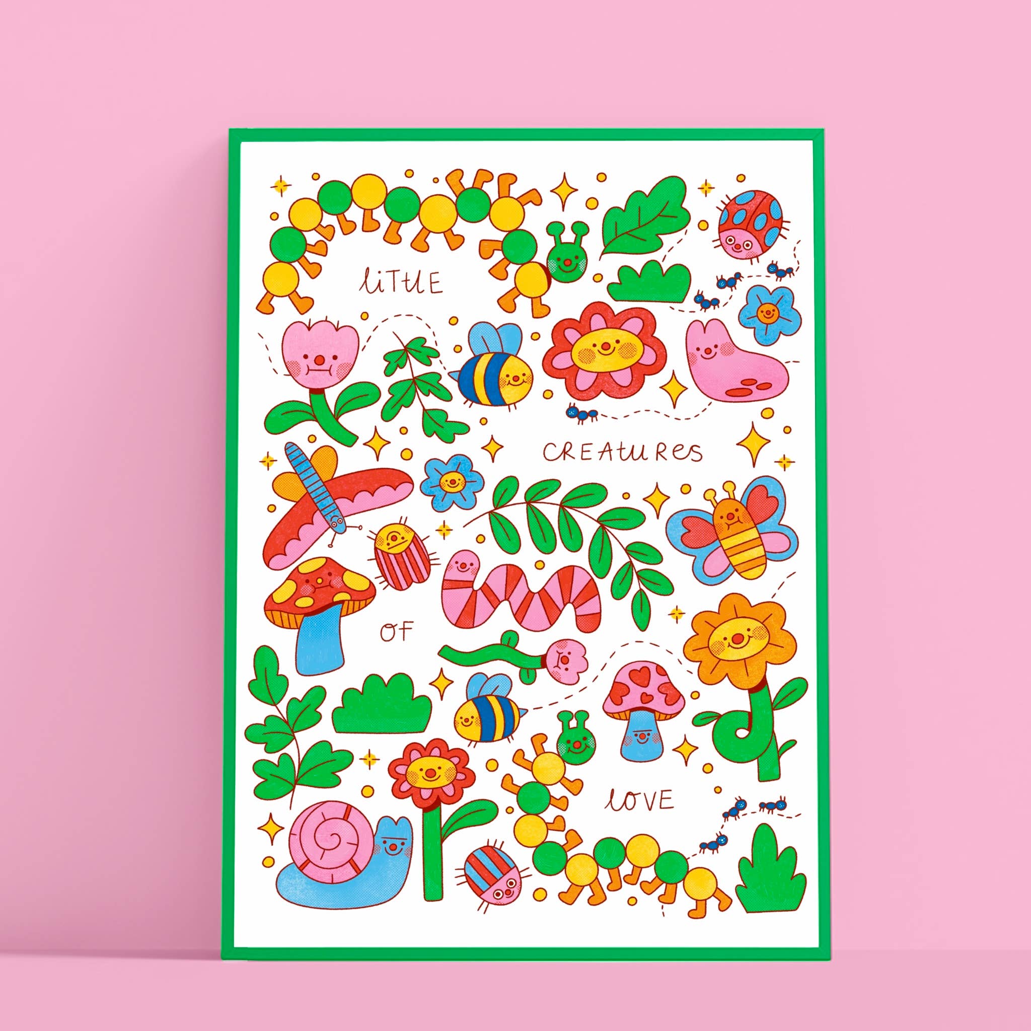 Little Creature Bugs A3 Print  - Iris Otto Illustration Modern Love Store Glasgow