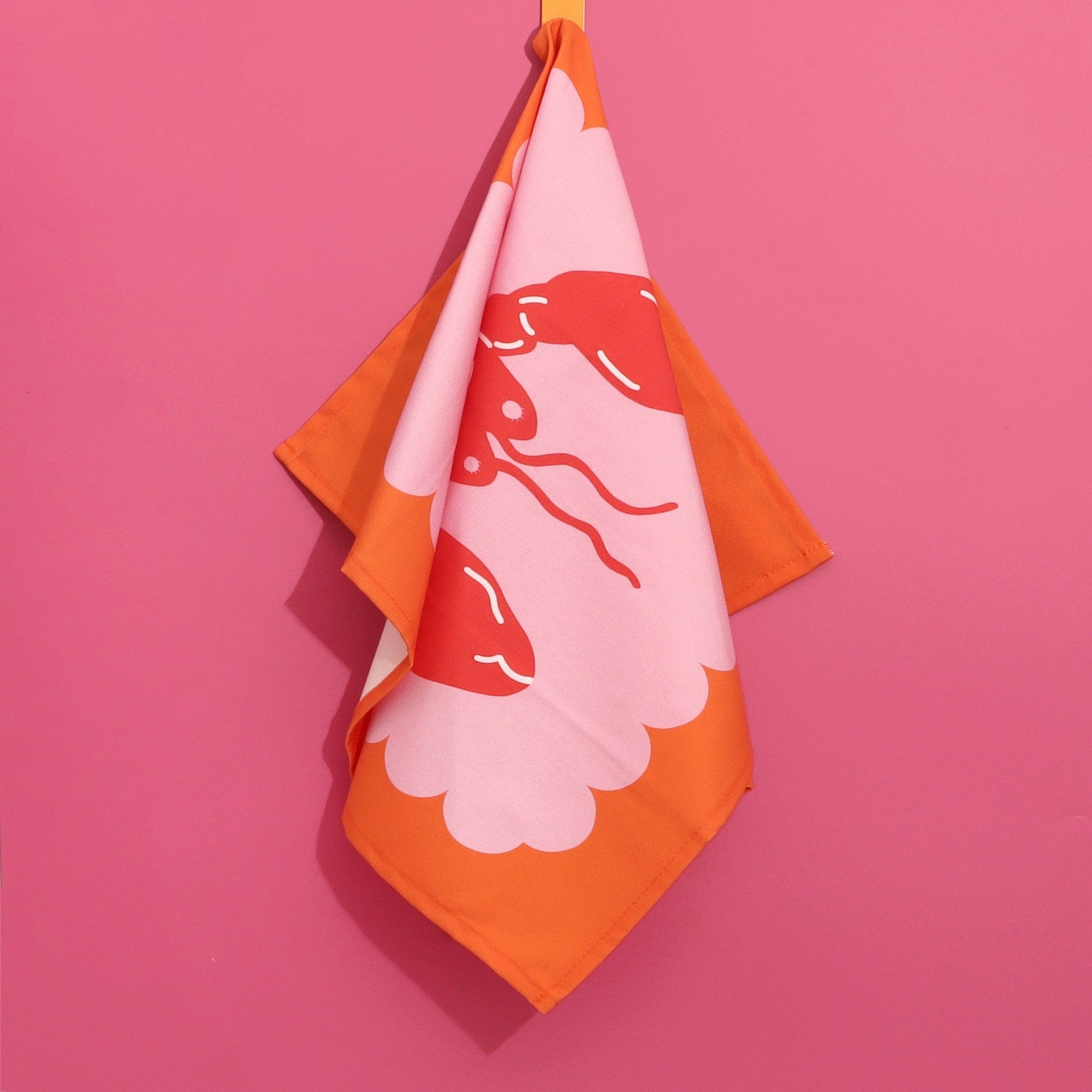 Lobster Scallop Tea Towel - Maddison Ball Creative Modern Love Store Glasgow