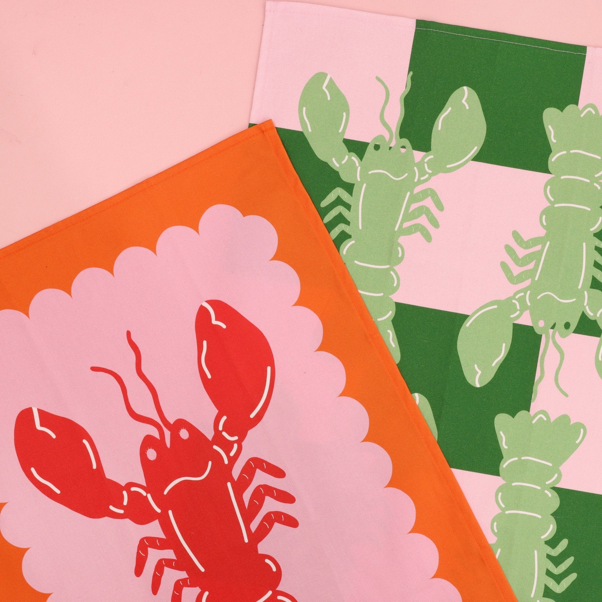 Lobster Scallop Tea Towel - Maddison Ball Creative Modern Love Store Glasgow