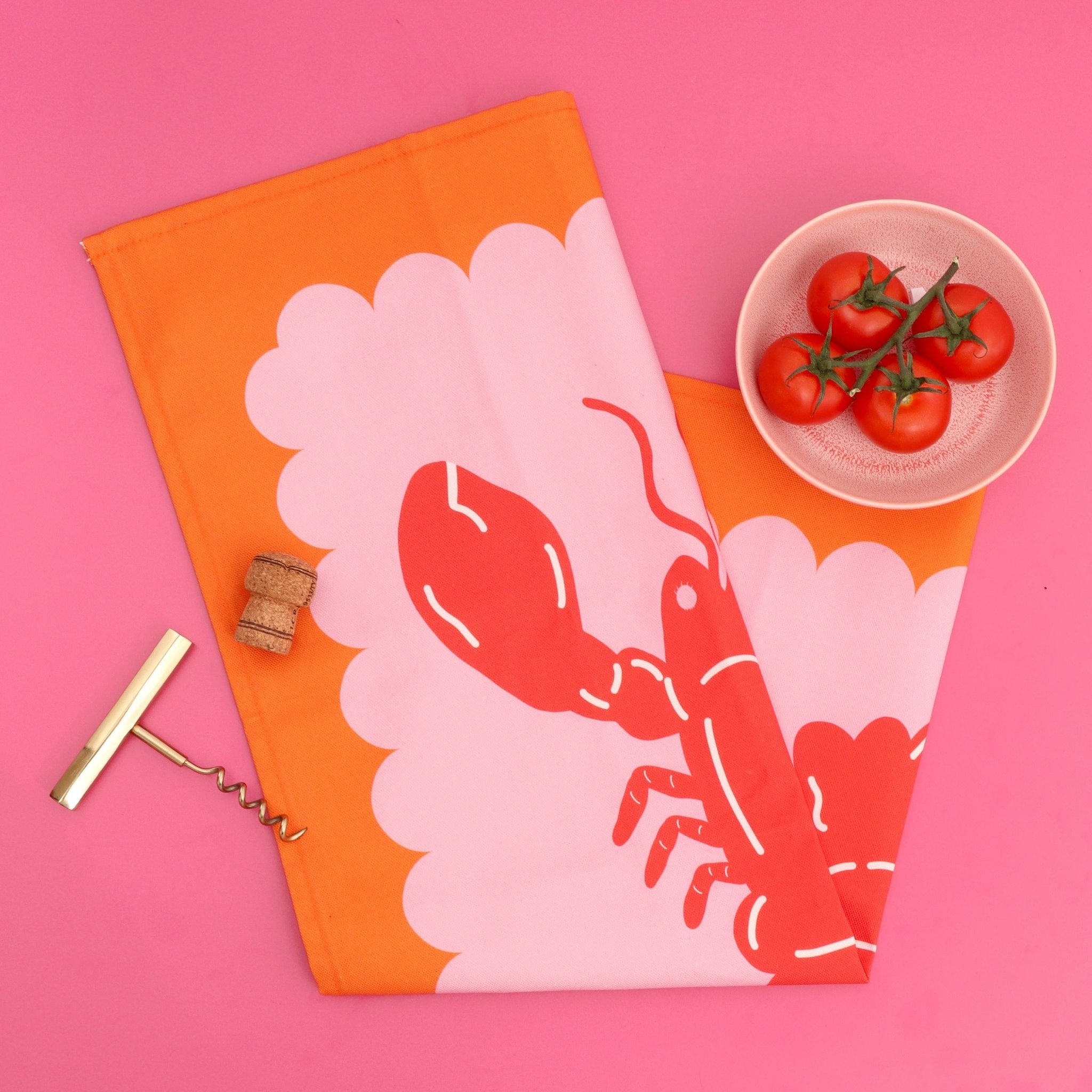 Lobster Scallop Tea Towel - Maddison Ball Creative Modern Love Store Glasgow