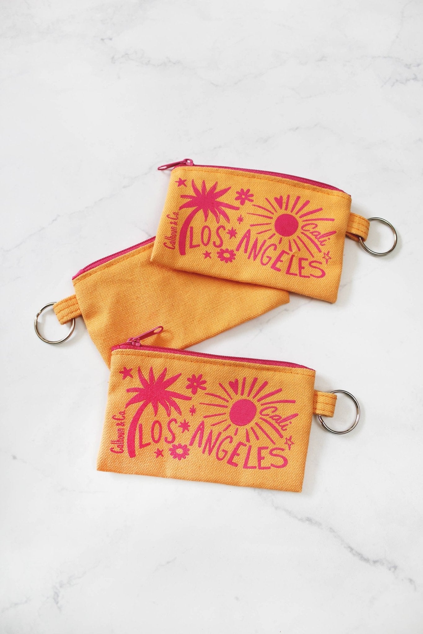 Los Angeles California Zipper Card Pouch with Keyring - Calhoun & Co. Modern Love Store Glasgow