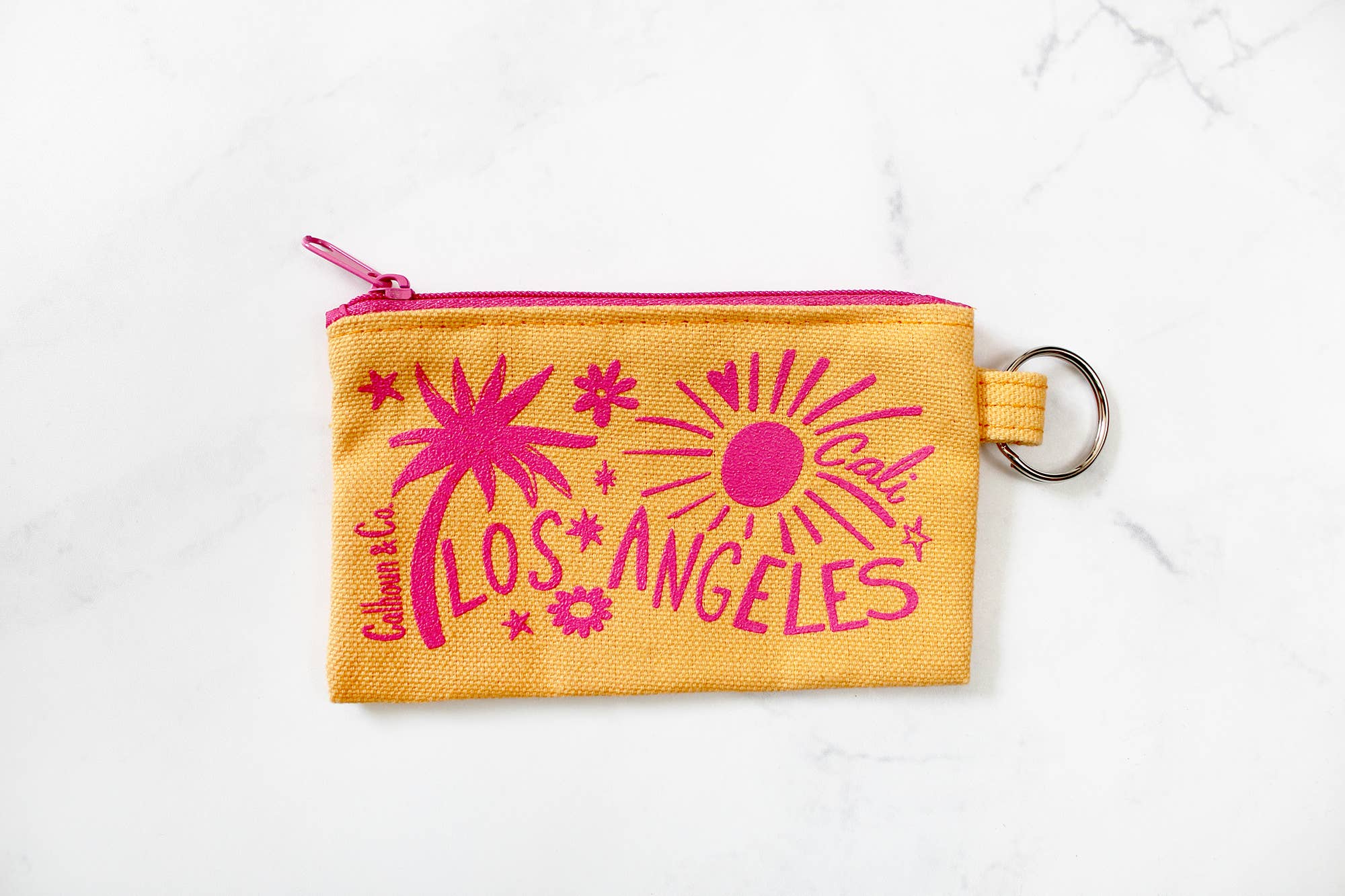 Los Angeles California Zipper Card Pouch with Keyring - Calhoun & Co. Modern Love Store Glasgow