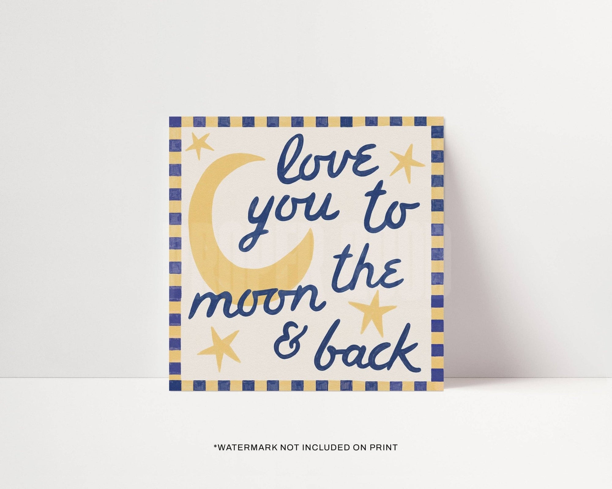 Love You To Moon And Back 20x20cm - Proper Good Modern Love Store Glasgow