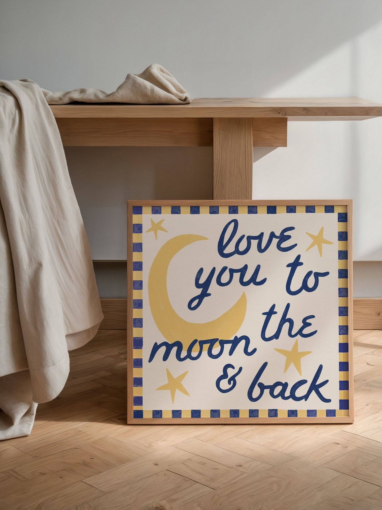 Love You To Moon And Back 20x20cm - Proper Good Modern Love Store Glasgow