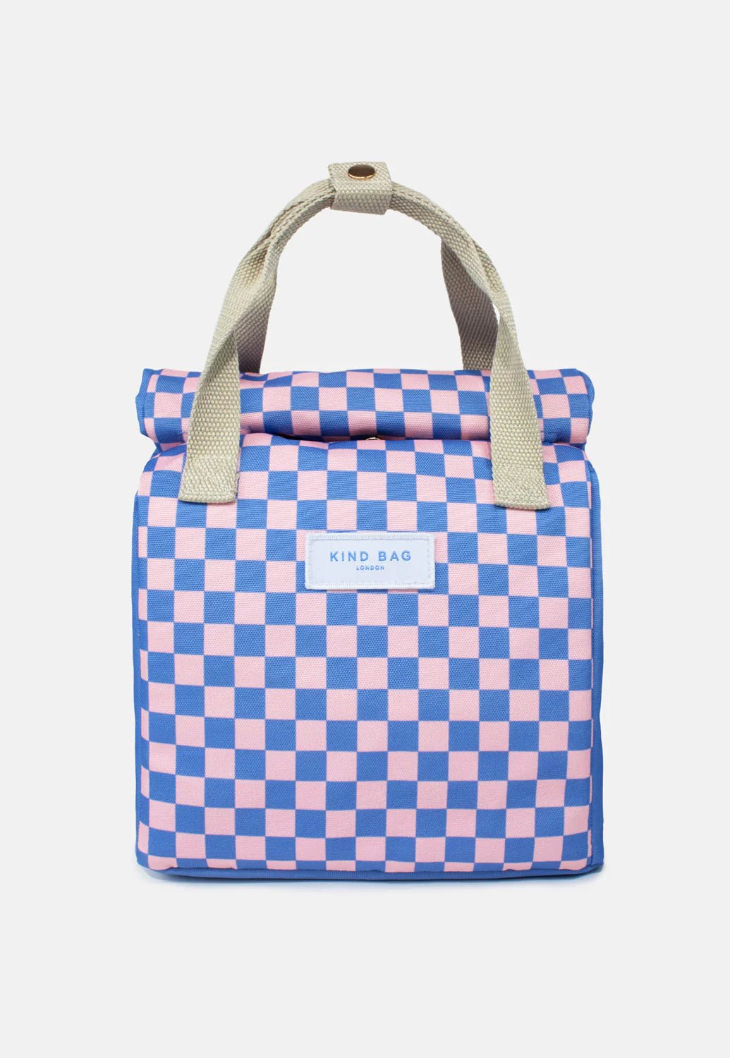 Lunch Bag | Checkerboard Blue & Pink - Kind Bag Modern Love Store Glasgow